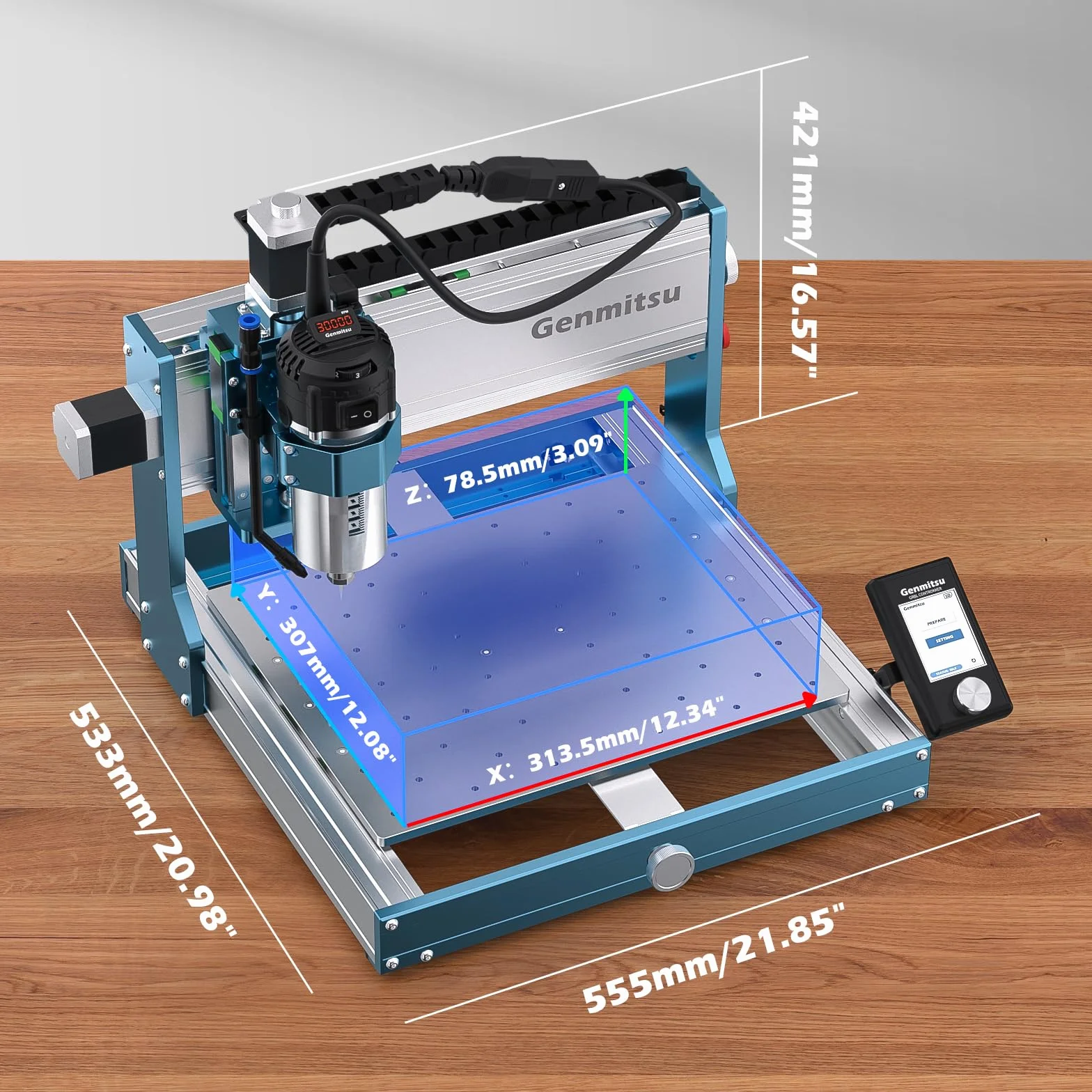 Genmitsu 3030-PROVer Ultra CNC router do metalu, całkowicie metalowa grawerka CNC z mocnym wrzecionem 710 W, wysoka precyzja ±0,03 mm, podwójne prowadnice liniowe i śruby kulowe, do grawerowania