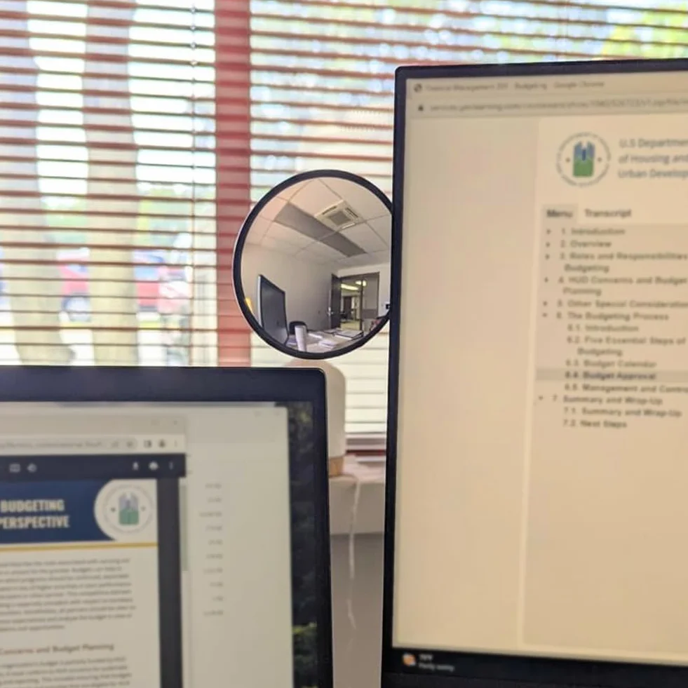 Ampper Akrylowe lusterko wsteczne z klipsem, elastyczne, wypukłe lusterko ochronne do osobistego monitora biurkowego lub dowolnego miejsca (9,5 cm, okrągłe)