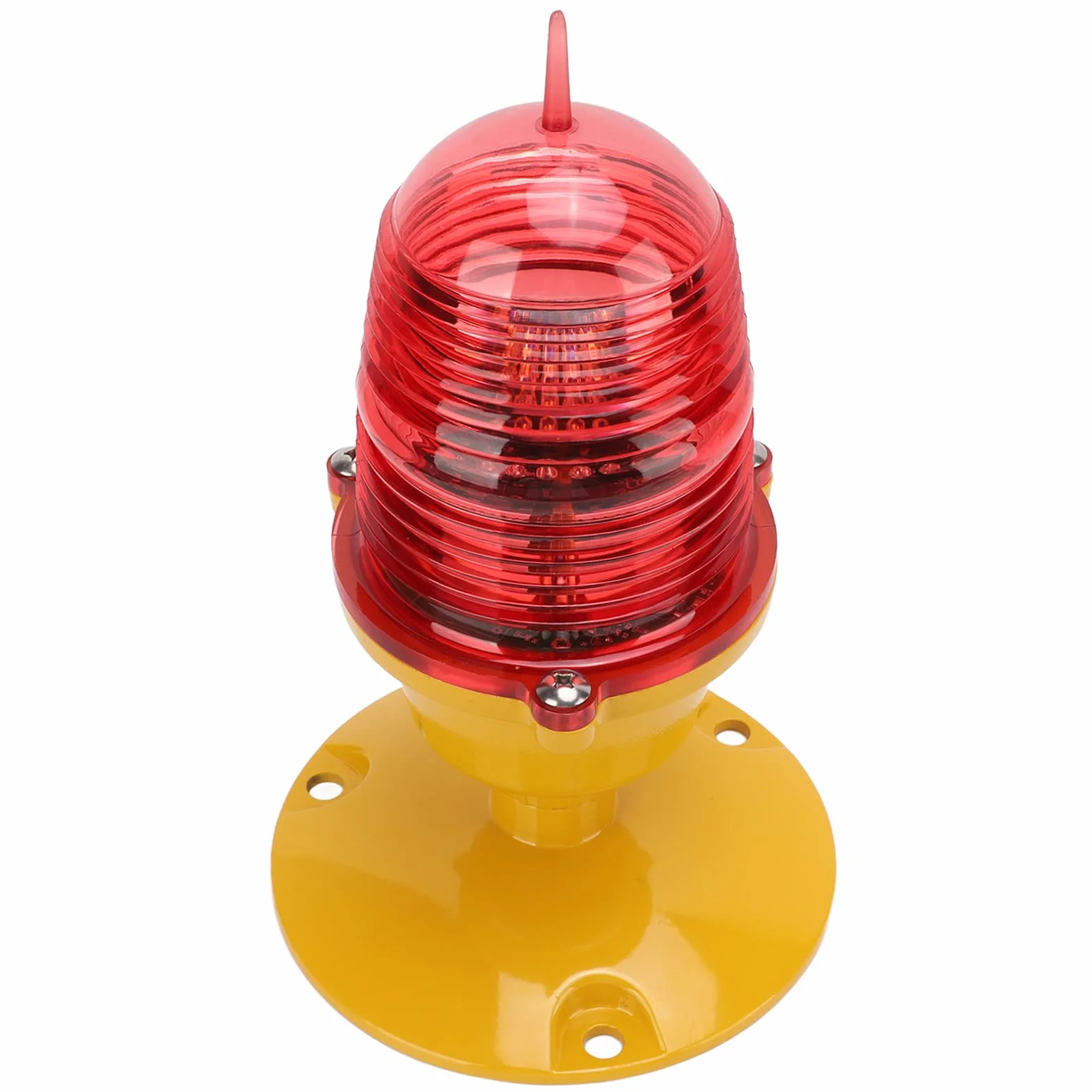 Światło Ostrzegawcze o Przeszkodach Lotniczych, światło Ostrzegawcze LED PC ABS Aluminiowa Lampa Ostrzegawcza z podstawą do Wysokich Budynków Lotniska Wieże Pojazdy