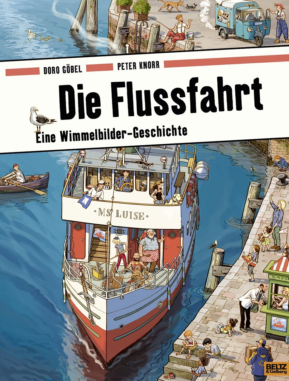 Die Flussfahrt: Eine Wimmelbilder-Geschichte. Vierfarbiges Pappbilderbuch
