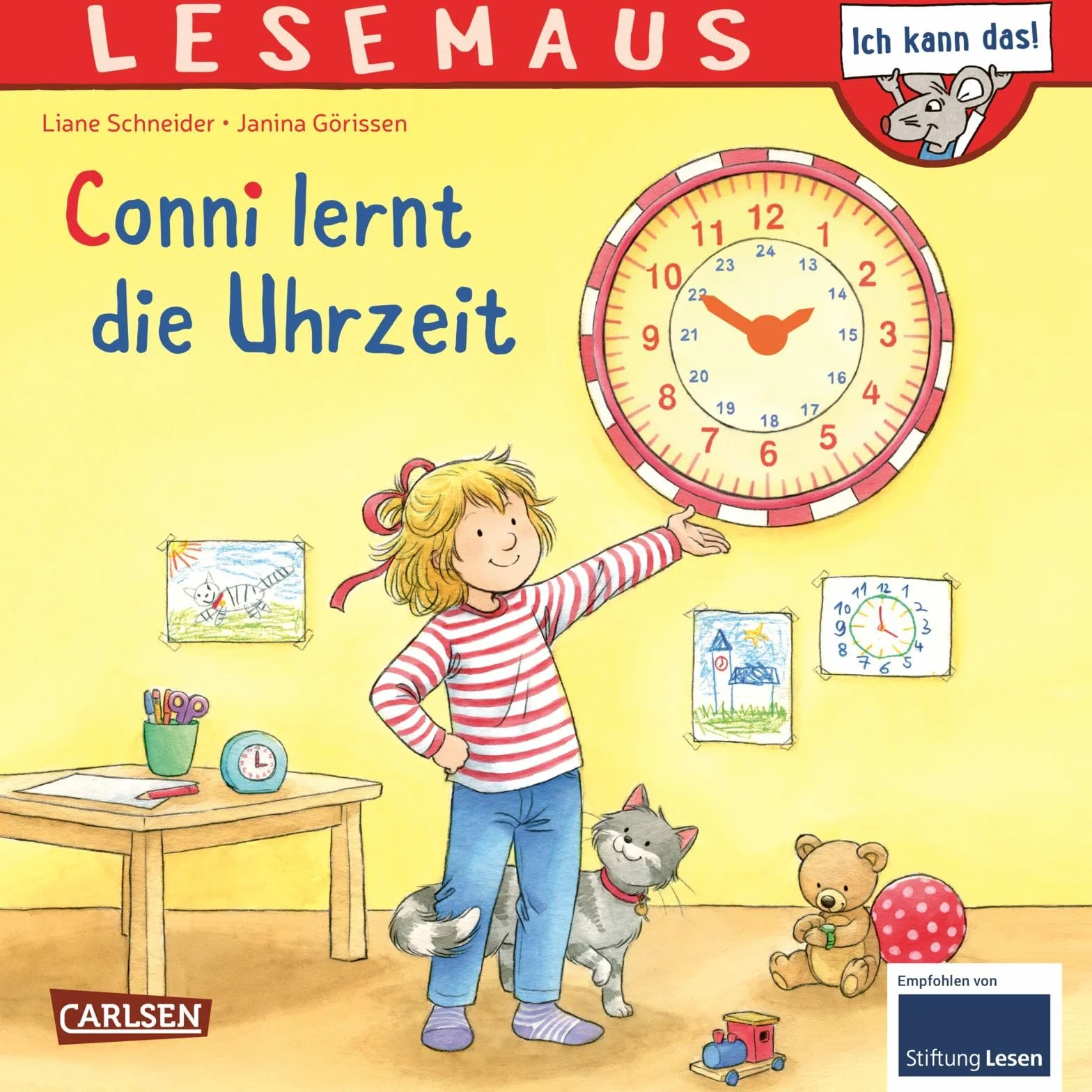 LESEMAUS 190: Conni lernt die Uhrzeit