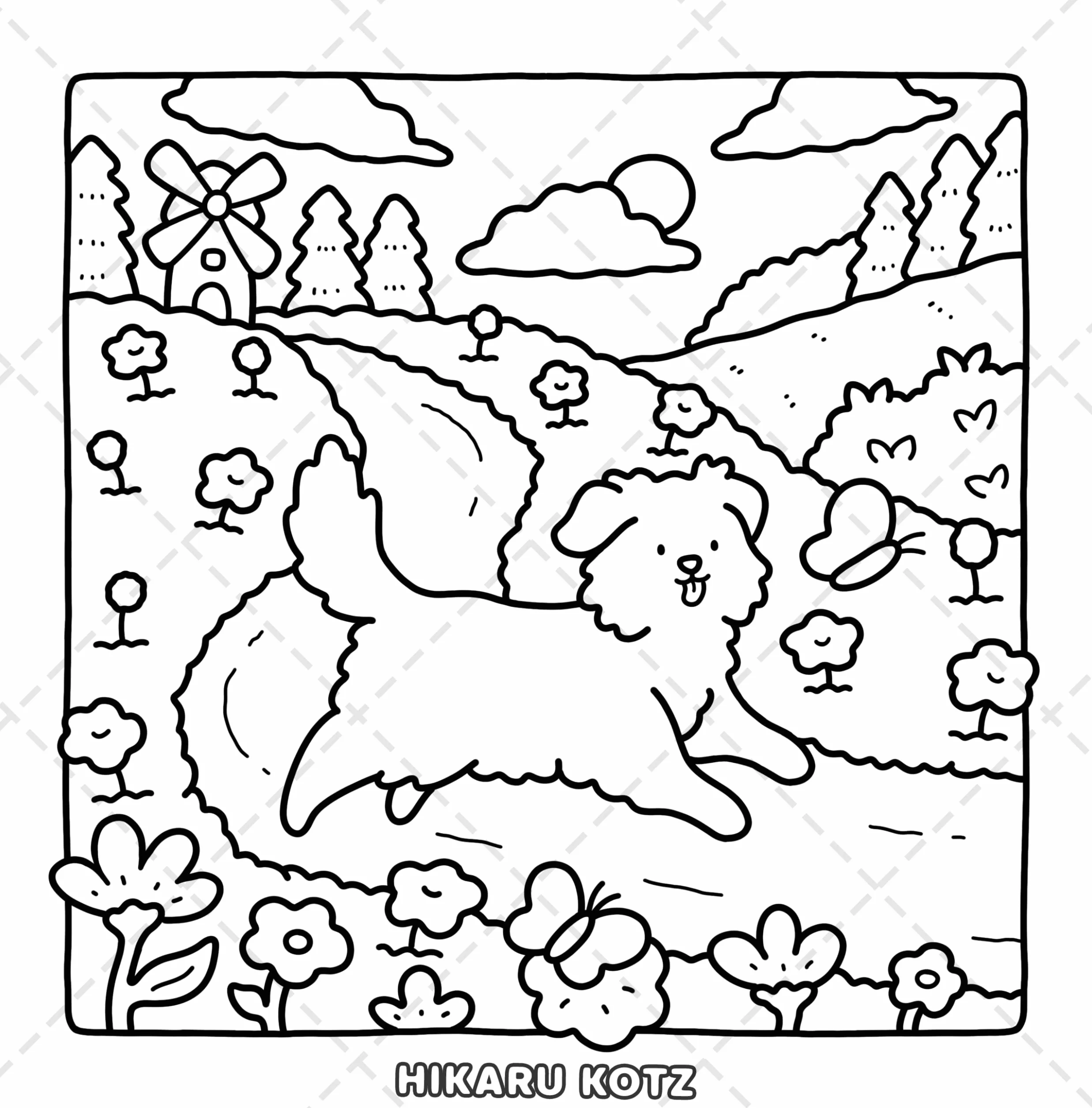 Dog Moments: Puppy Life Coloring Book for Adults and Teens