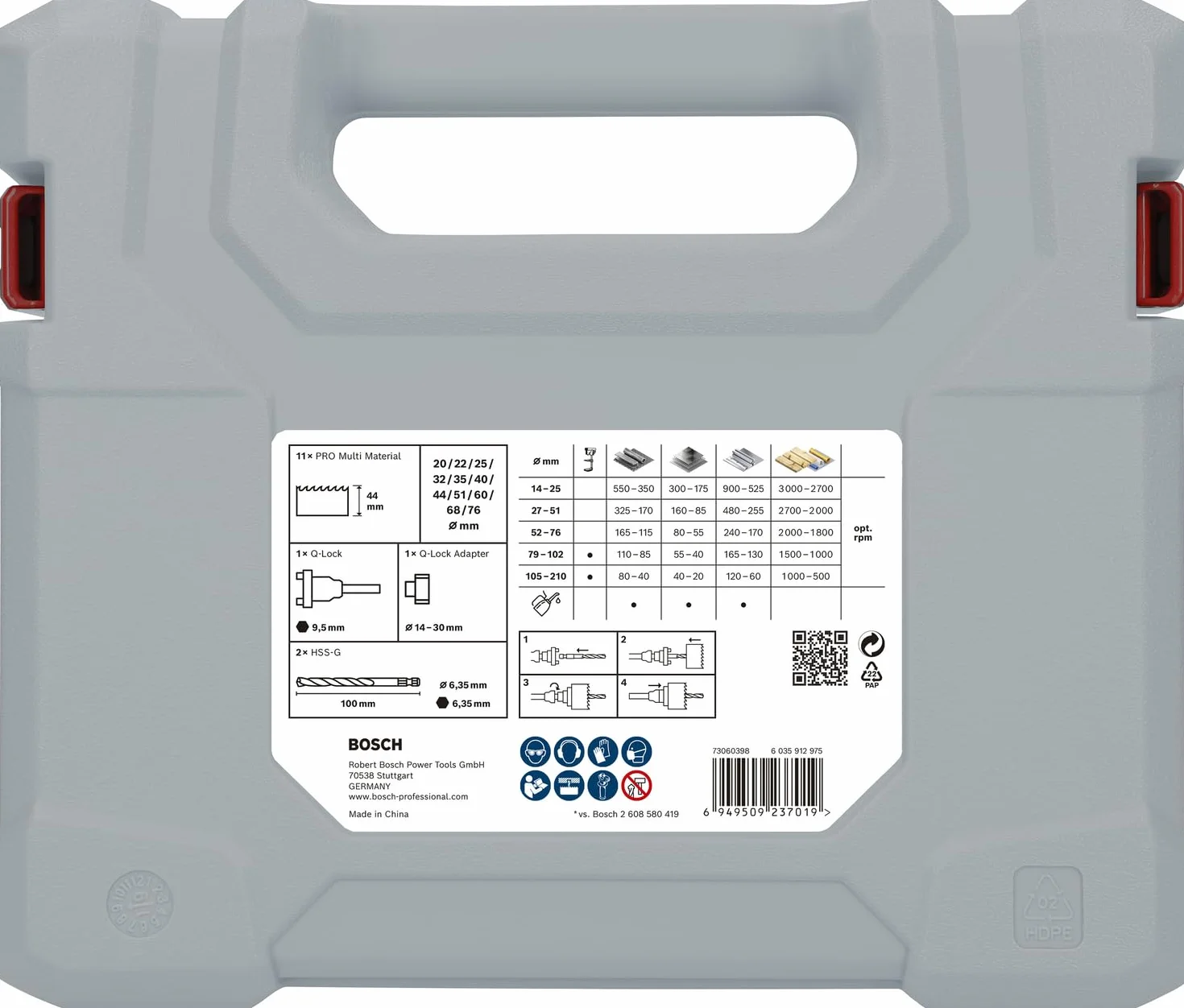 Bosch 15 x PRO Multi Material zestaw otwornic (do miękkiego drewna, płyty gipsowo-kartonowej, Ø 20-76 mm, profesjonalne akcesoria do wiertarki/wkrętarki)