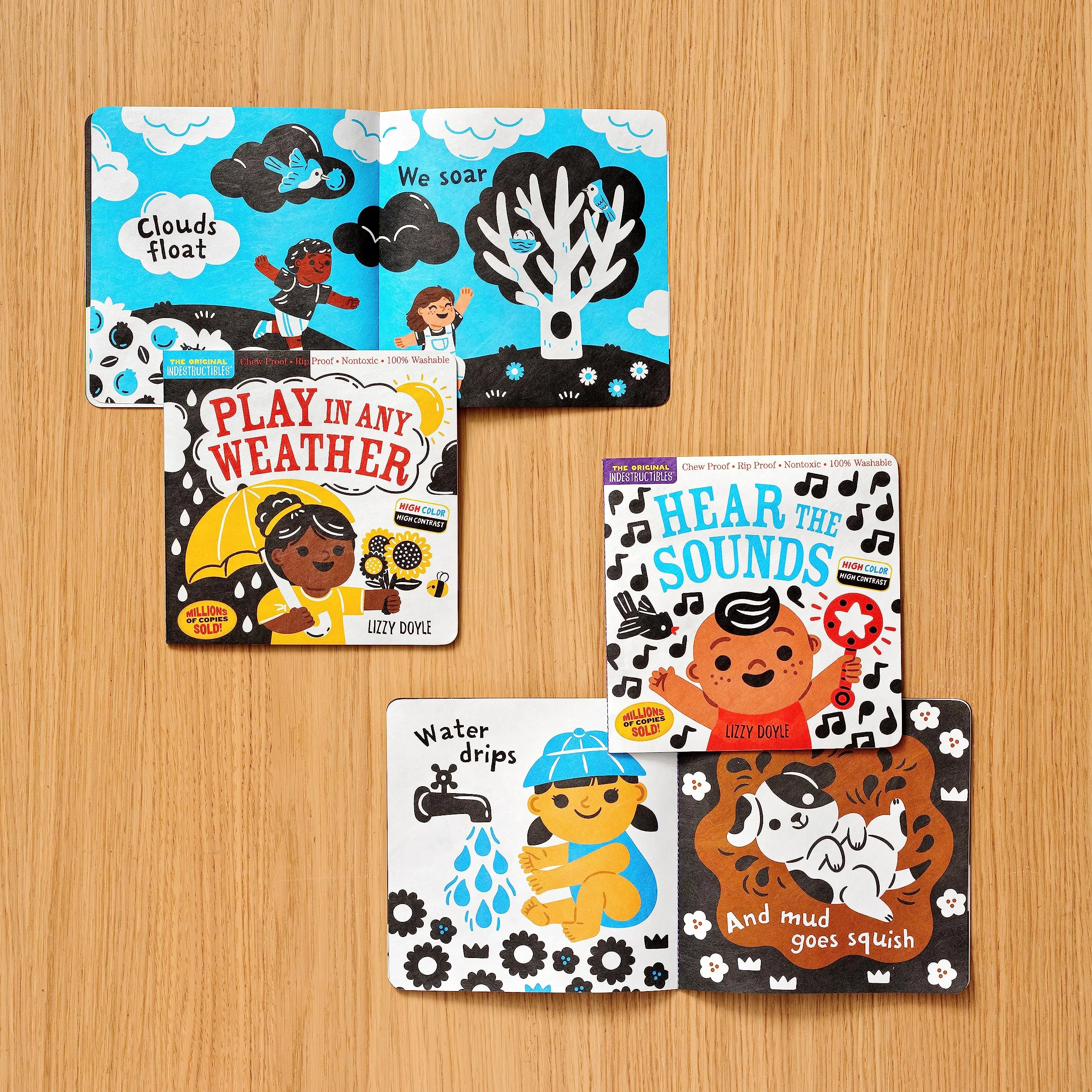 Indestructibles: Play in Any Weather (High Color High Contrast): Chew Proof - Rip Proof - Nontoxic - 100% Washable (Book for Babies, Newborn Books, Safe to Chew)
