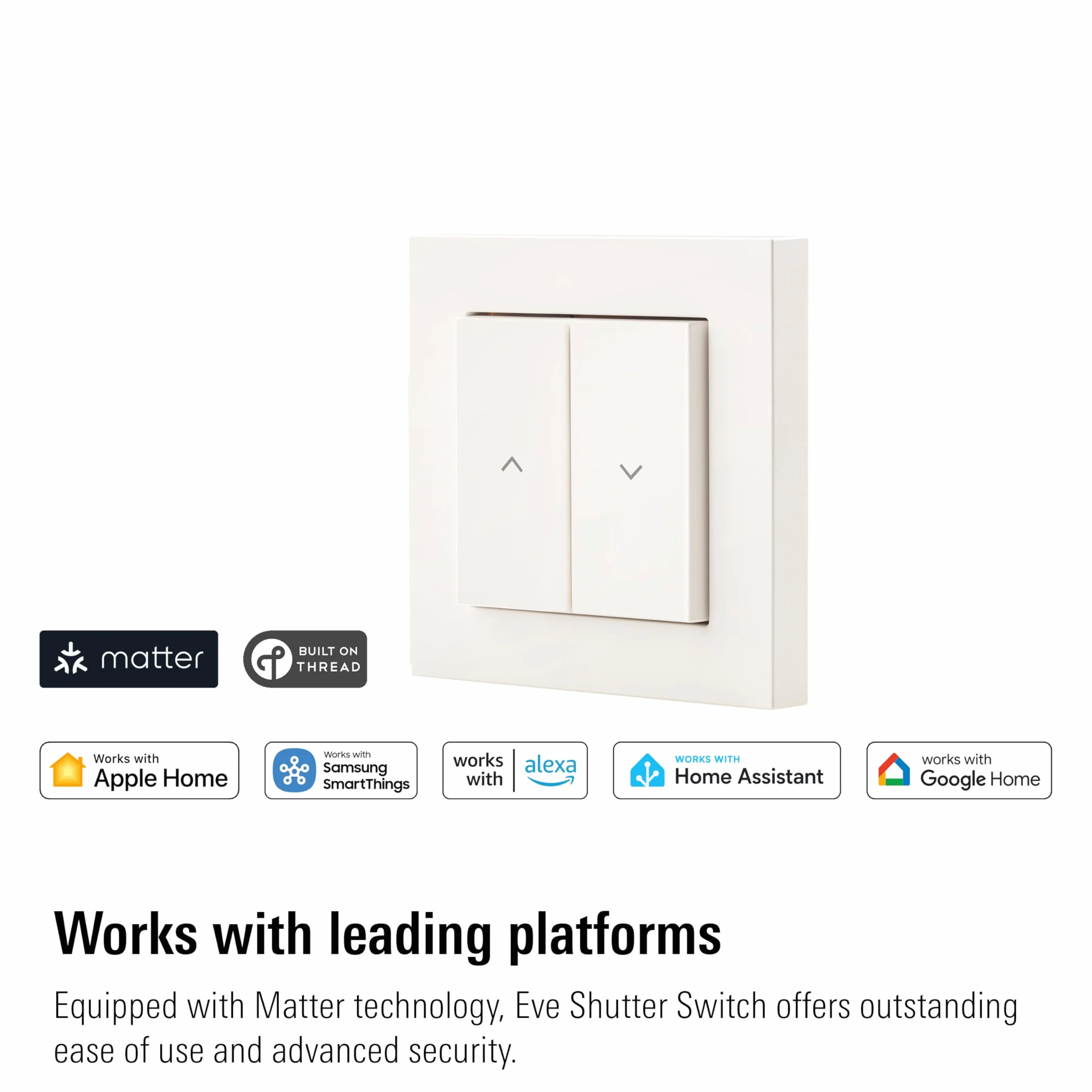 Eve Shutter Switch (Matter) 3 sztuki - Smarte Rollladensteuerung für Alexa;Apple Home;Google;SmartThings; App- und Sprachsteuerung; Automationen; benötigt Thread Border Router und Nullleiter