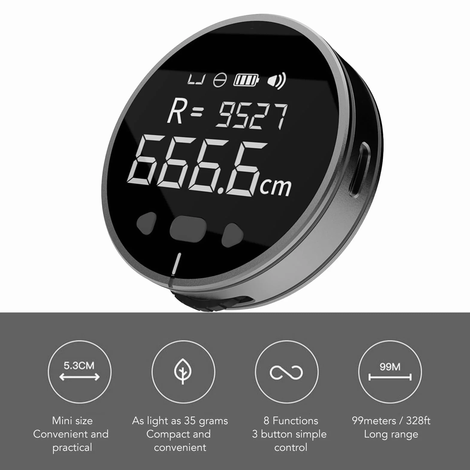 Cyfrowa Miarka, Elektroniczna Miarka z Wyświetlaczem LCD, Inteligentne Narzędzie do Pomiaru Toczenia na Duże Odległości, Cyfrowa Linijka 328FT do Płaskich, Zakrzywionych, średnicy