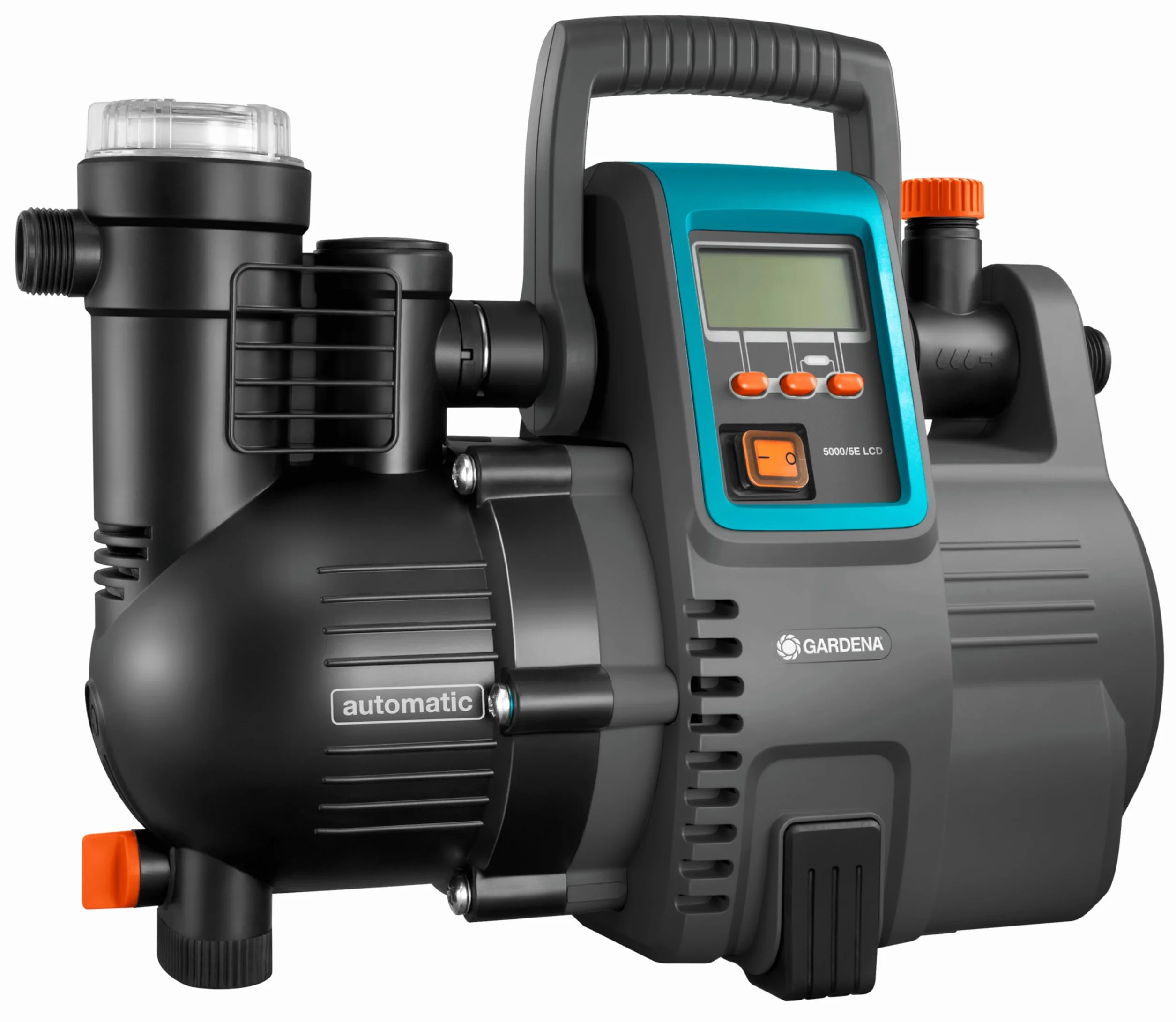 Gardena automatyczny hydrofor Comfort 5000/5E LCD: wyświetlacz LCD, energooszczędność, wydajność 5000 l/h, silnik 1300 W, ochronny wyłącznik termiczny i zabezpieczenie przed pracą na sucho (1759-20)