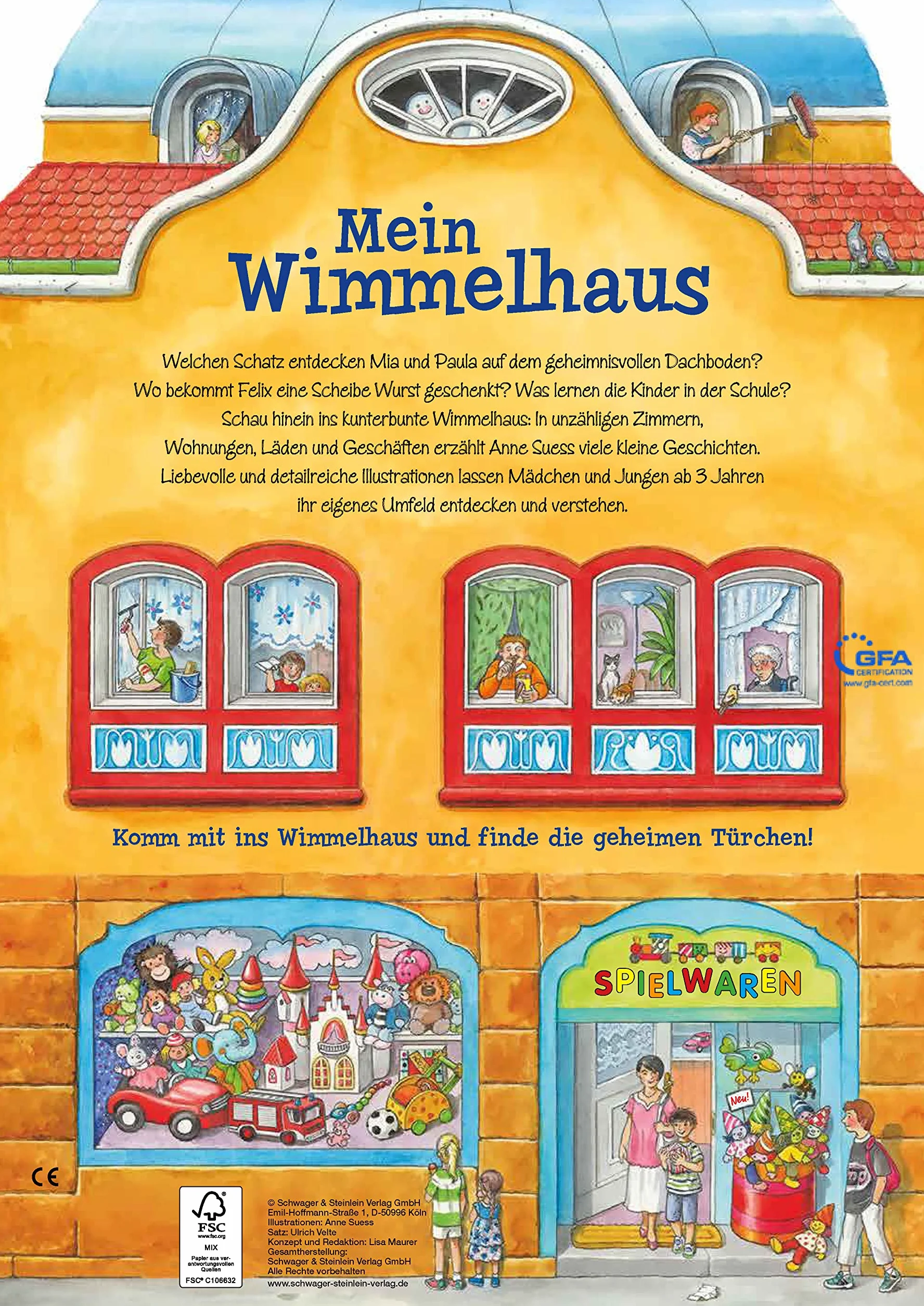 Mein Wimmelhaus. Liebevoll illustriert von Anne Suess: Wimmel-Bilderbuch für Kinder ab 3 Jahren