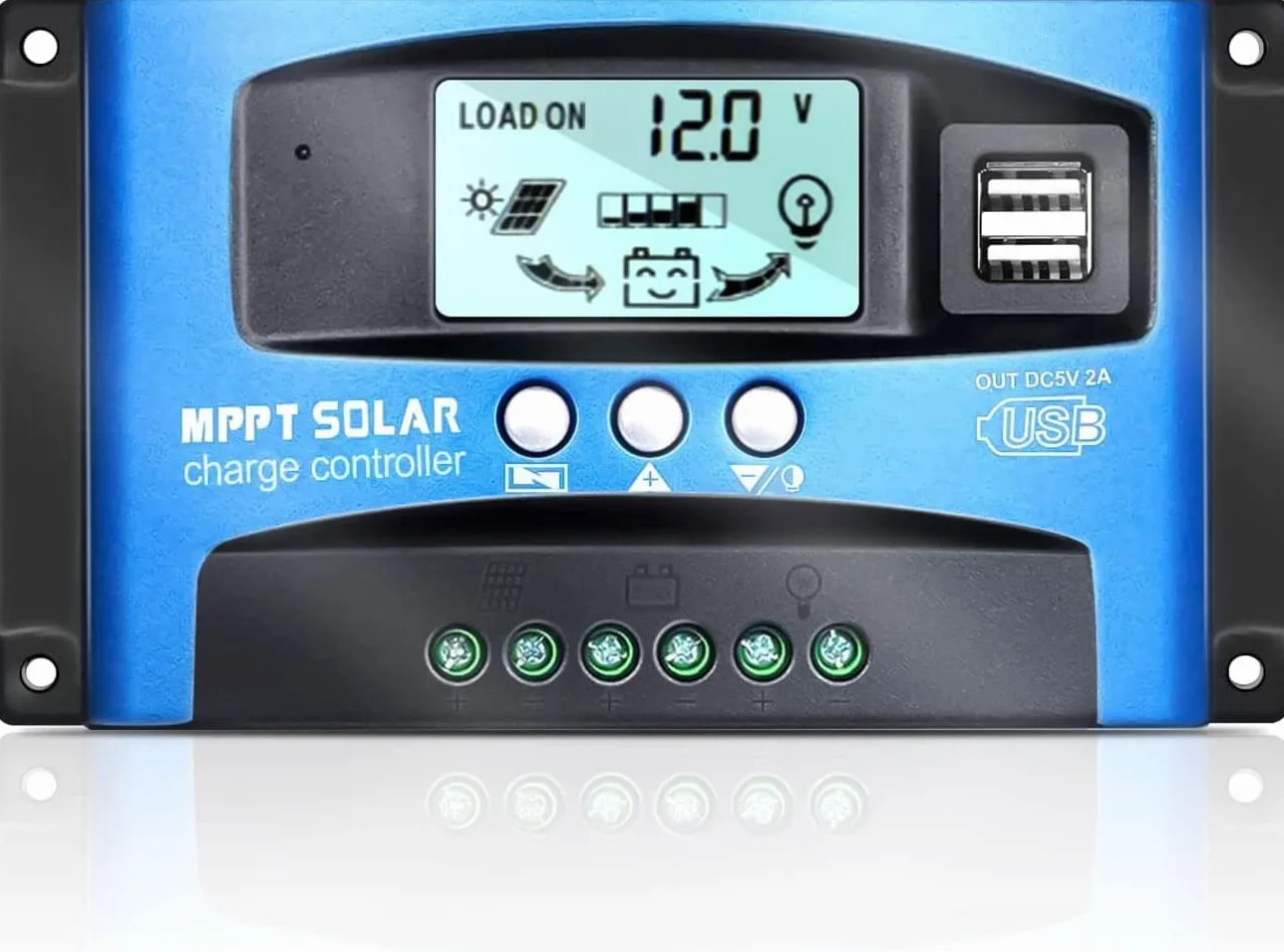 Solarny regulator ładowania MPPT 100 A, ładowarka słoneczna, kontroler z wyświetlaczem LCD, podwójny USB, wiele trybów sterowania obciążeniem, maksymalny prąd ładowania MPPT