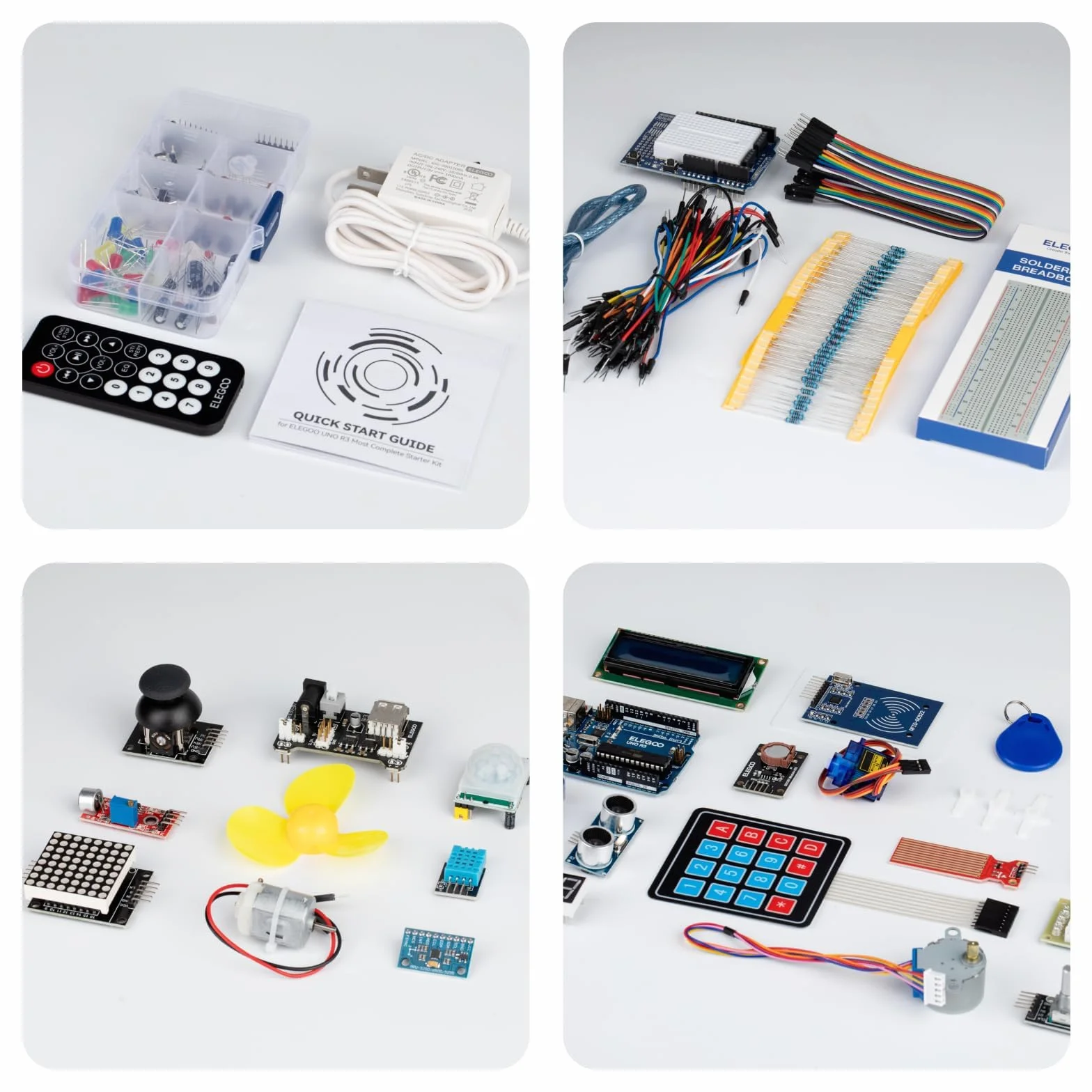ELEGOO UNO R3 Ultimate Starter Kit, kompatybilny z Arduino IDE kompletny projekt elektronika z niemieckim tutorialem, UNO R3 mikrokontrolerem i akcesoriami (ponad 200 części)