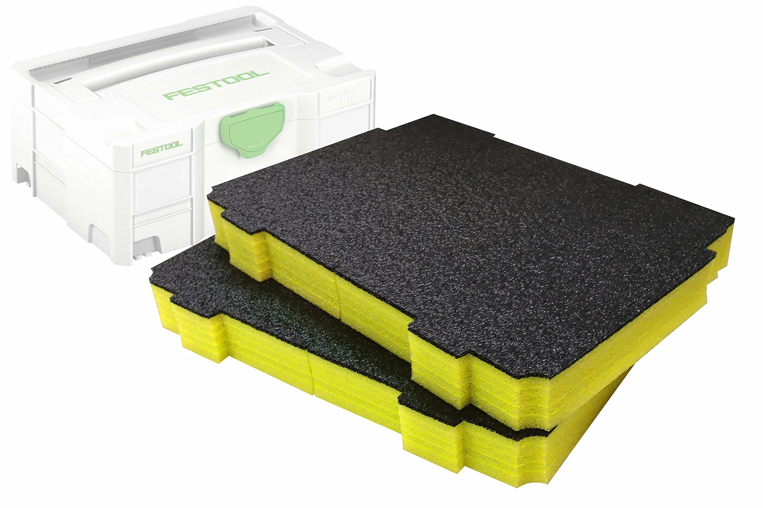 Shadow Foam T-LOC Systainer wkładki piankowe [żółte, 50 mm, podwójne opakowanie] idealnie dopasowane wkładki piankowe do systemów modułowych Festool, TANOS i Panasonic Systainer, przechowywanie