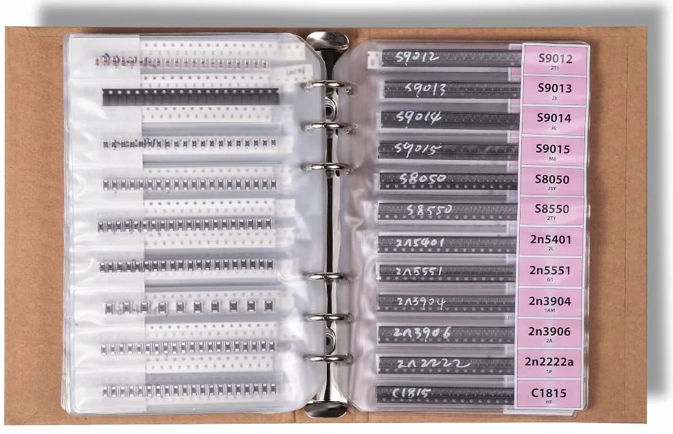 SMD SMT 1206 części elektronicznych asortyment książek, rezystor, kondensator, dioda, tranzystor, IC, opamp, lutowanie, 5435 sztuk