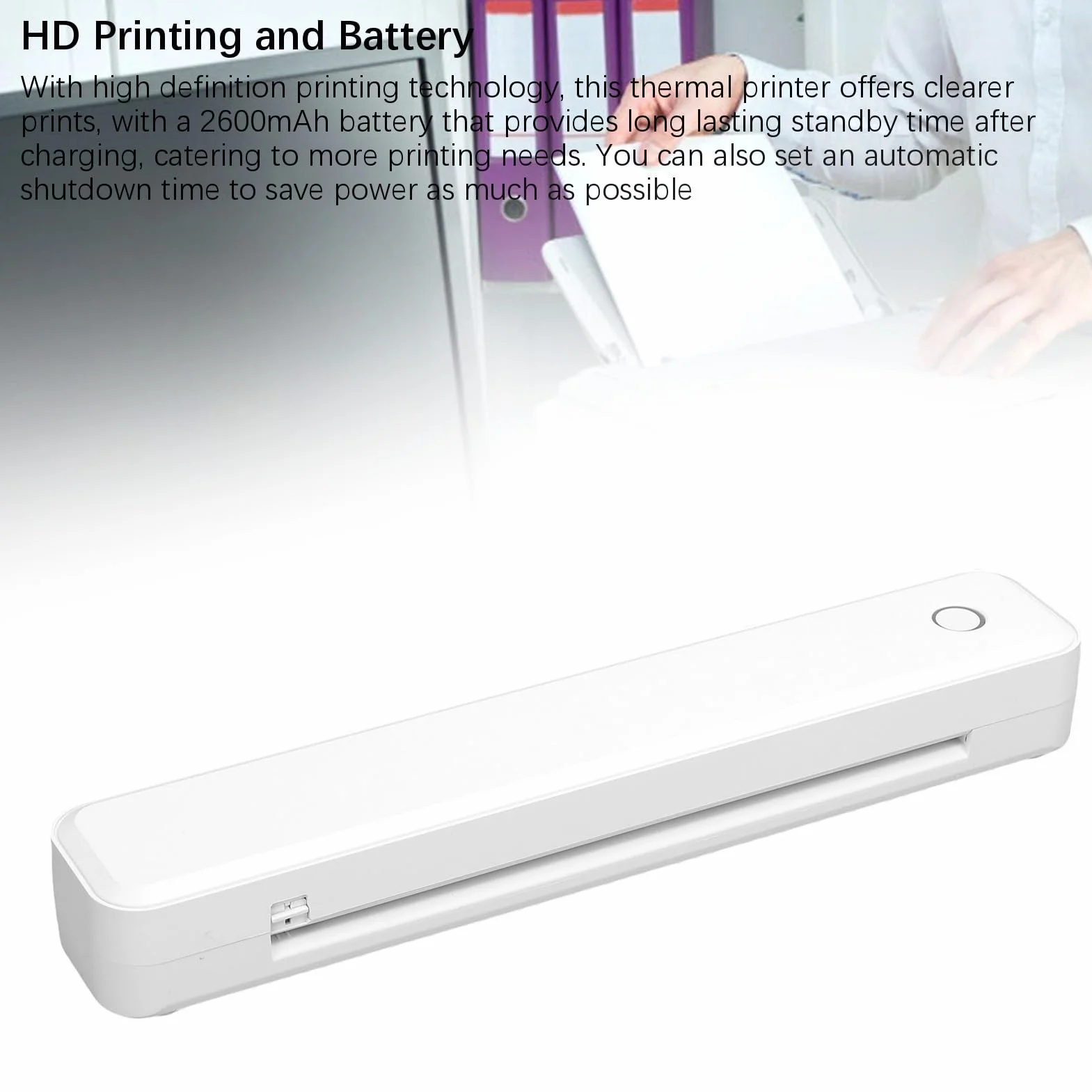 Drukarka Termiczna Przenośna 203DPI A4 A5 USB-C 2600mAh Akumulator Portfel Wielkość 30.5x5.5x4.04cm Bezatramentowa Druk Bez Papieru