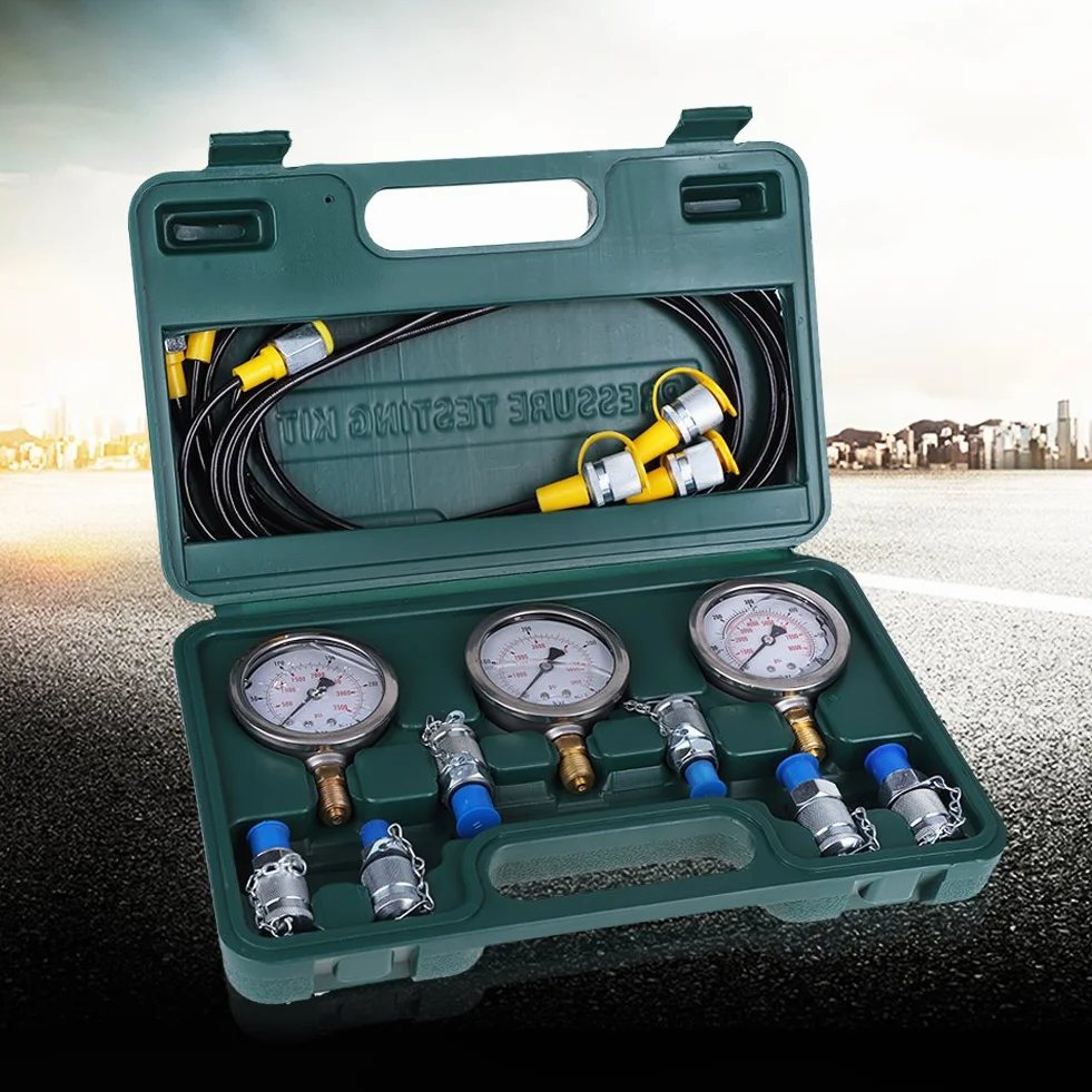 Zestaw manometrów hydraulicznych, części do koparek, tester hydrauliczny, zestaw do testowania ciśnienia ze sprzęgłem węża testowego i miernikiem do maszyn budowlanych koparek