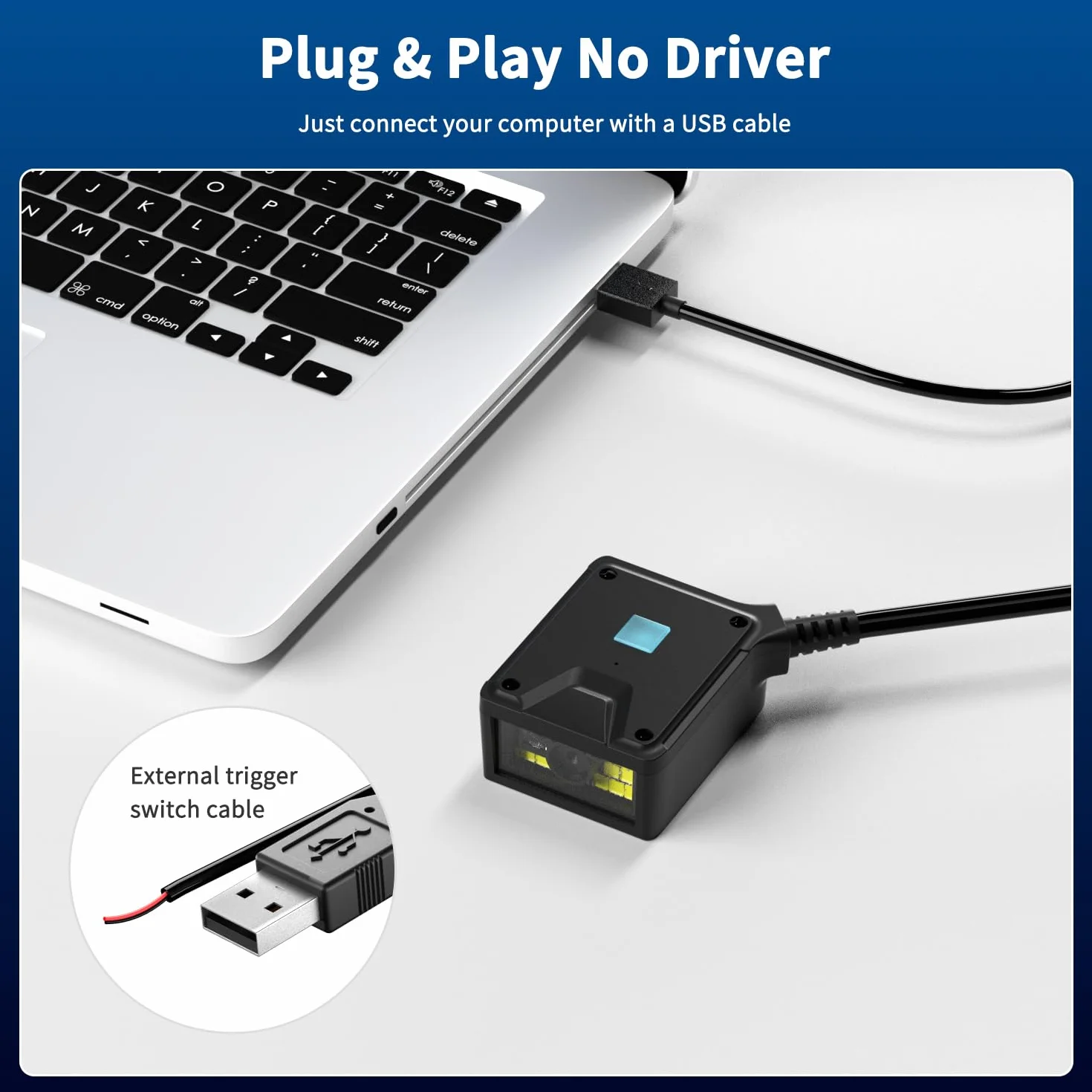 NetumScan Skaner kodów kreskowych 2D montowany na stałe silnik klasy przemysłowej 1D/2D/QR czytnik kodów z automatycznym skanowaniem indukcyjnym portem USB odpowiedni dla terminali samoobsługowych i