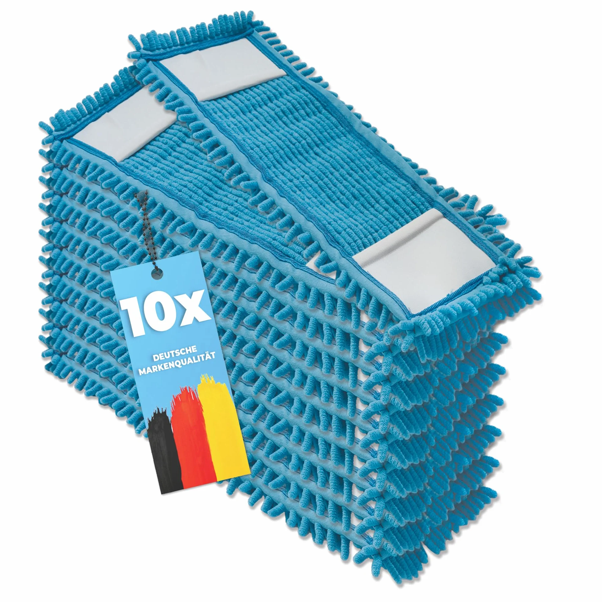 10 x profesjonalny zestaw wymiennych szenilowych mopów szenilowych do mopa szenilowego - 50 cm - mop szenilowy z mikrofibry do delikatnych podłóg - mop z mikrofibry do pielęgnacji podłóg do wszystkich