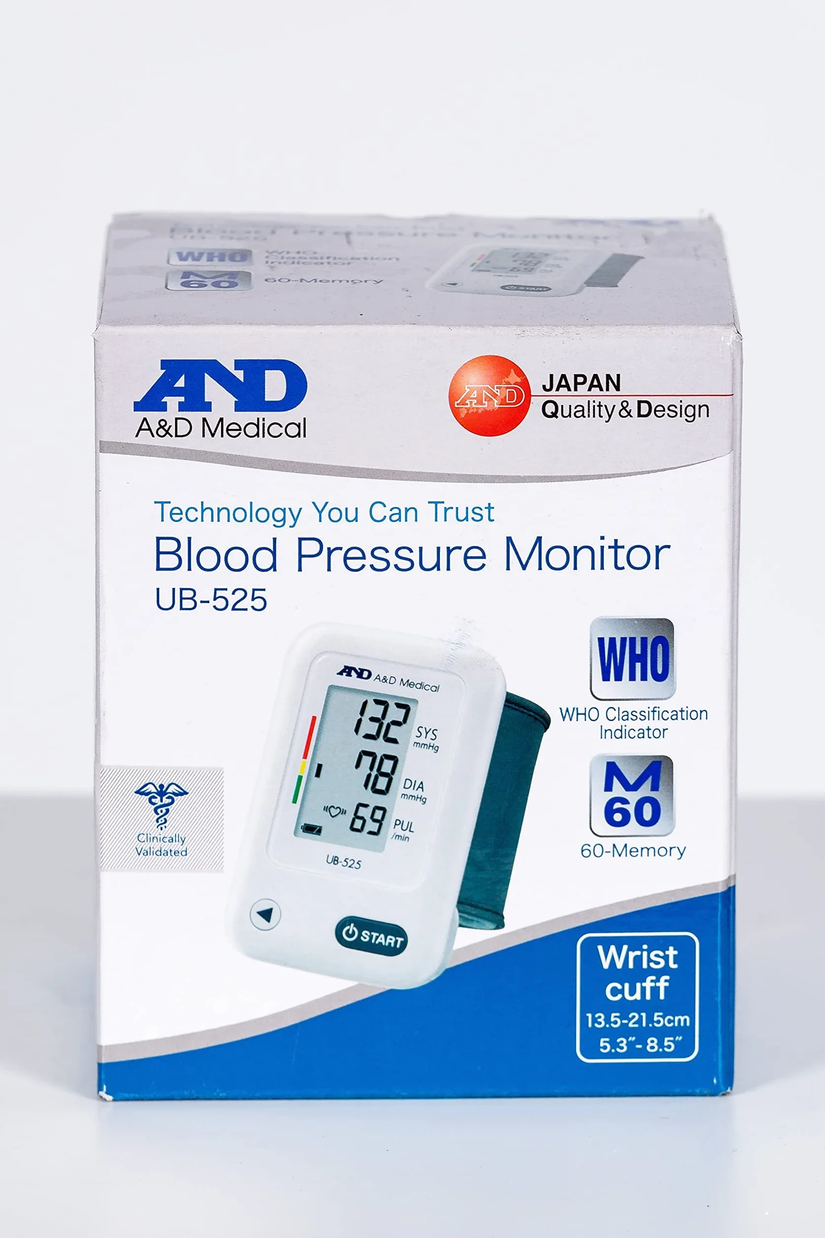 A&D Medical UB-525 Ciśnieniomierz Nadgarstkowy, kolor biały
