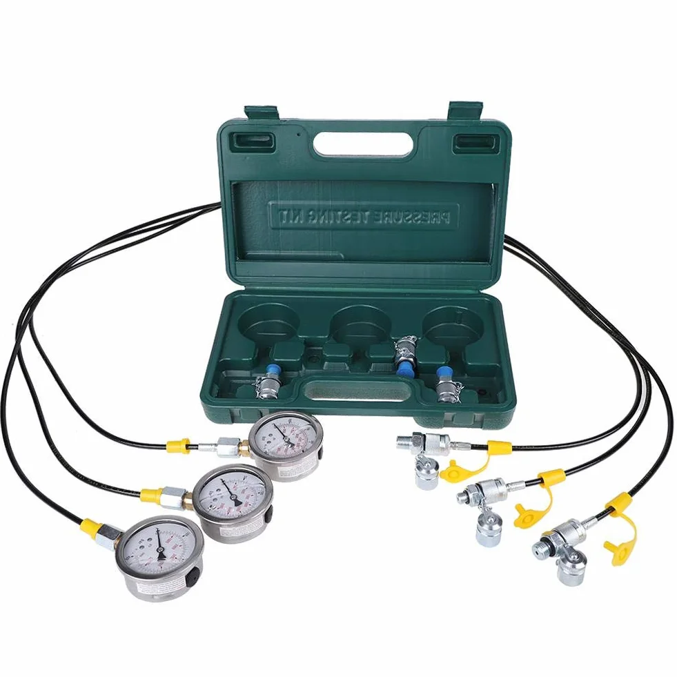 Zestaw manometrów hydraulicznych, części do koparek, tester hydrauliczny, zestaw do testowania ciśnienia ze sprzęgłem węża testowego i miernikiem do maszyn budowlanych koparek