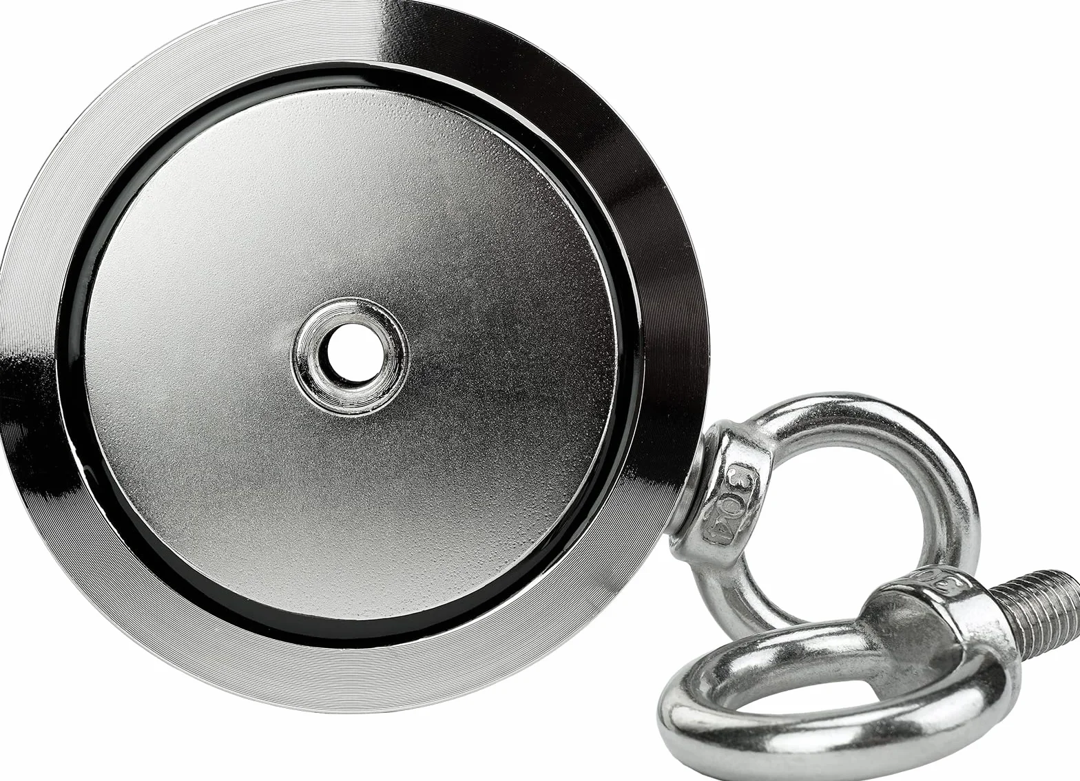 Magnes SENSEI 2x350=700 kg, Magnes Neodymowy Dwustronny N52 z Uchwytem Górnym i Bocznym, Ø9,4 x H2,8 cm, Bardzo Silny Magnes Neodymowy do Domu, Warsztatu, Połowów w Wodzie