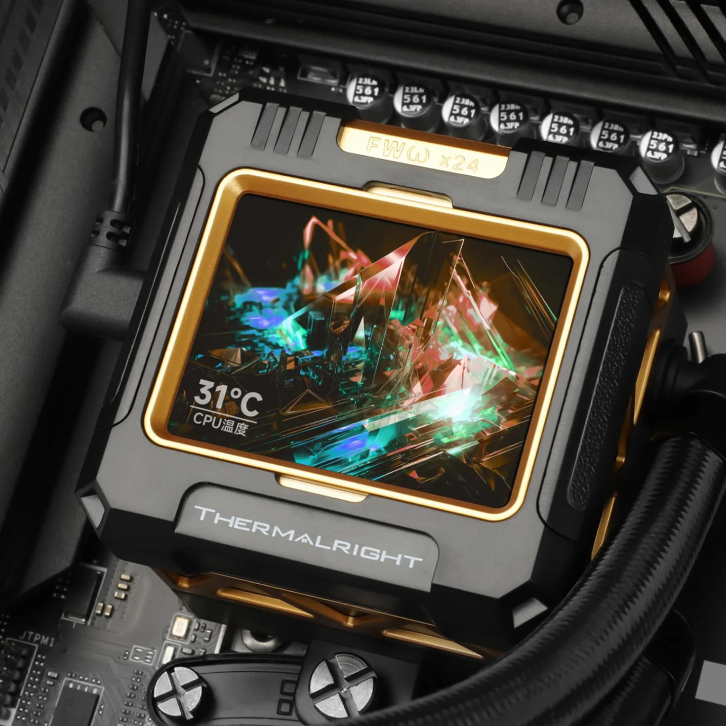 Thermalright FW360 Czarny ARGB CPU AIO Cooler, 360mm chłodzenie wodne, ekran LCD IPS 320x240, dla AM5 LGA1700/1851