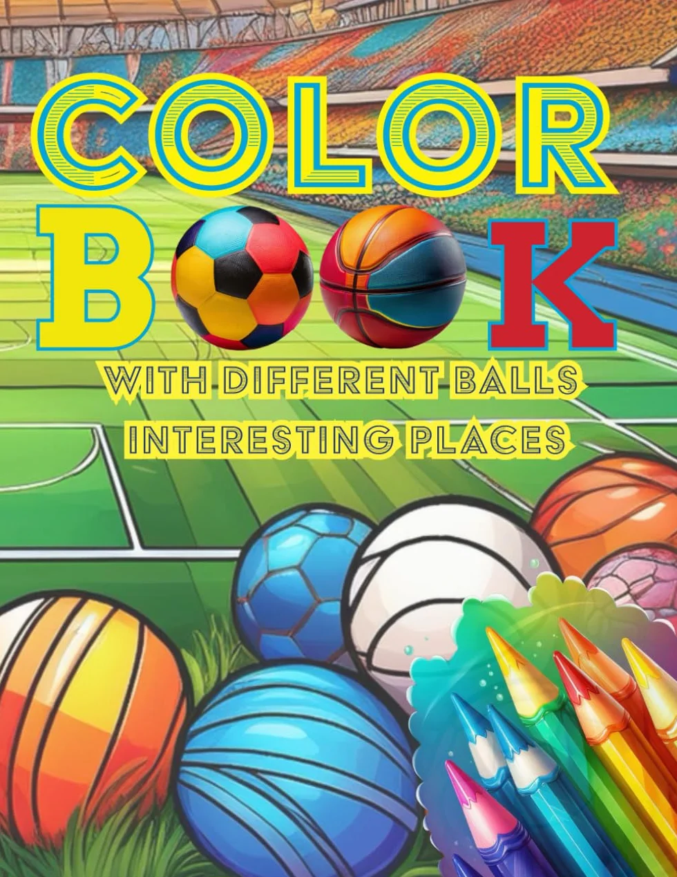Coloring page with Ball in Action!: Discover the colours of sport