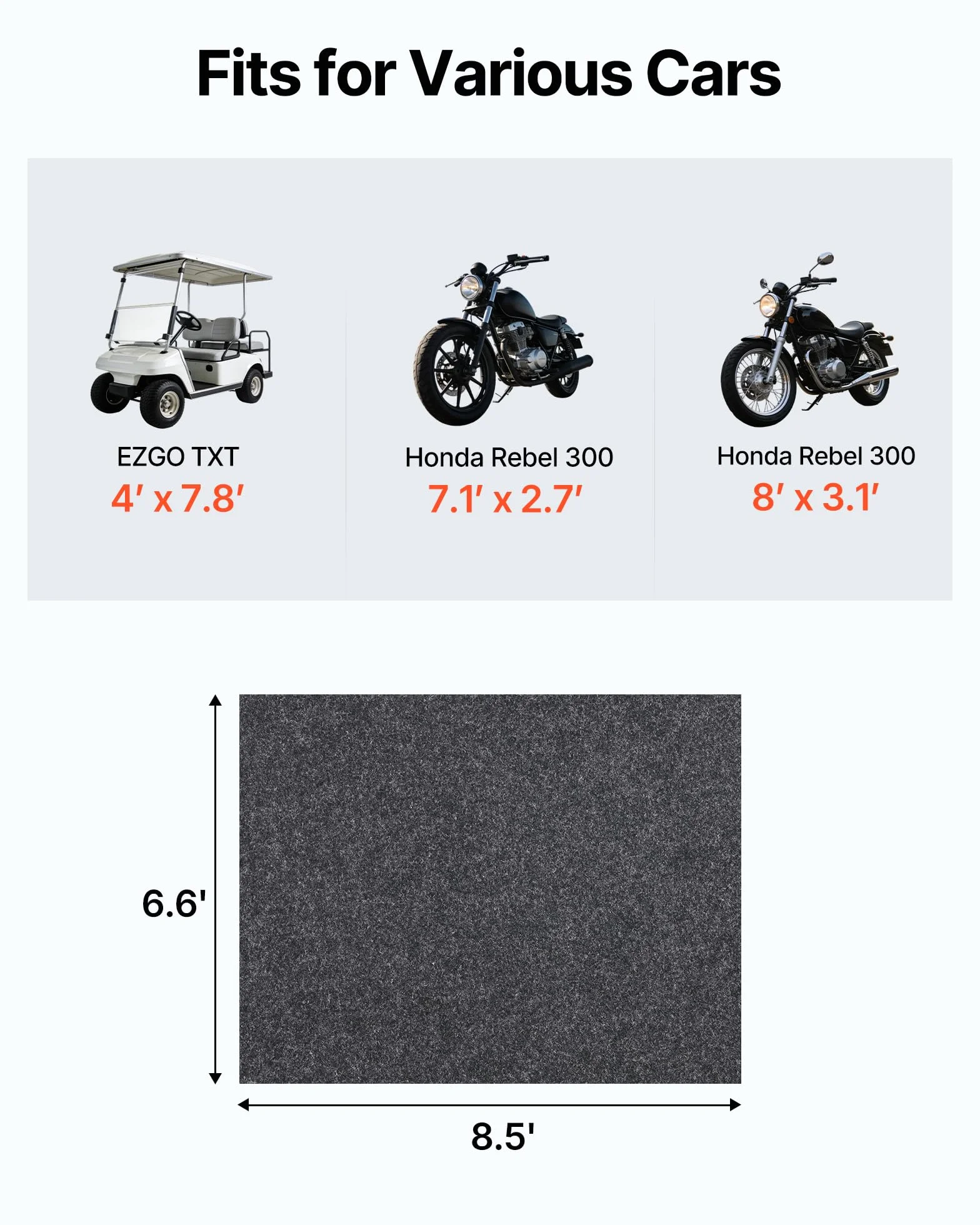 VEVOR GM-03 Wodoodporna antypoślizgowa mata ochronna o wymiarach 2 x 2,6 m, wytrzymała, chroni podłogę przed wodą, błotem i olejem, do garażu, szklarni, wejścia, szaro-czarna