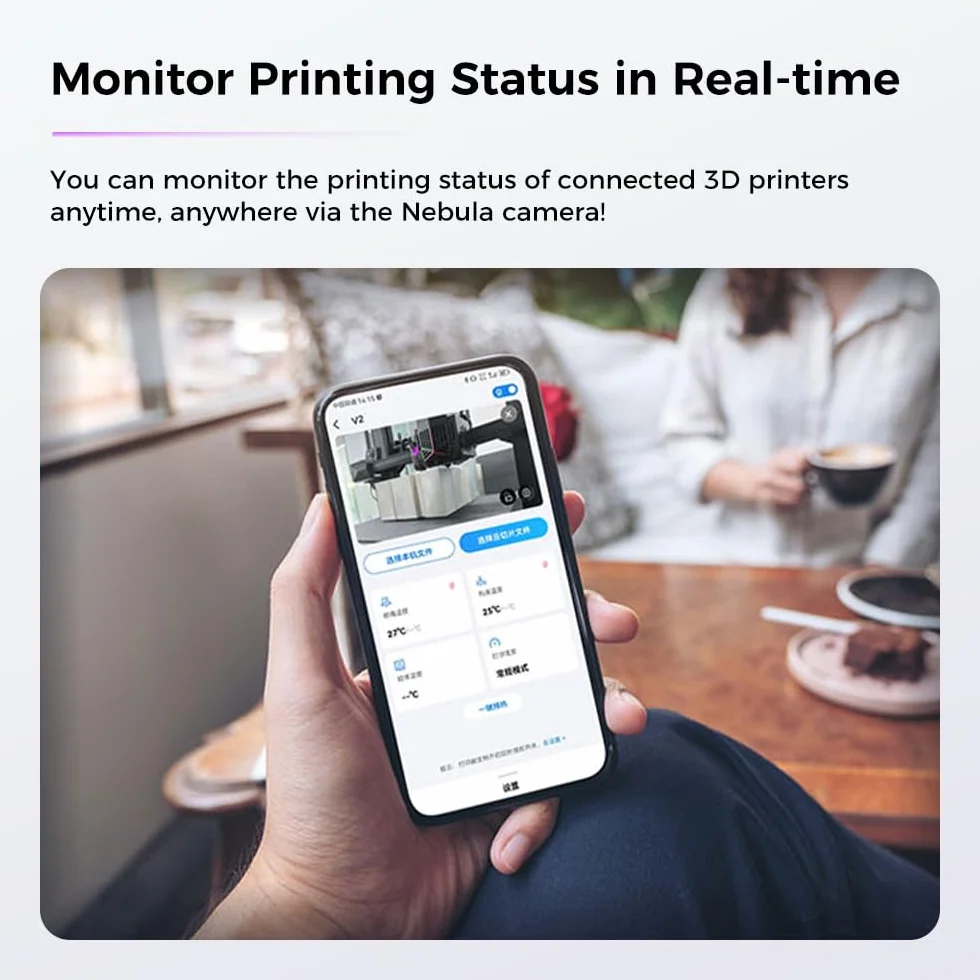 Creality Oficjalna kamera Nebula, 24-godzinny monitoring, automatyczne tworzenie filmów poklatkowych, kompatybilny z Sonic Pad/Nebula Pad/Ender 3 V3 KE/CR 10