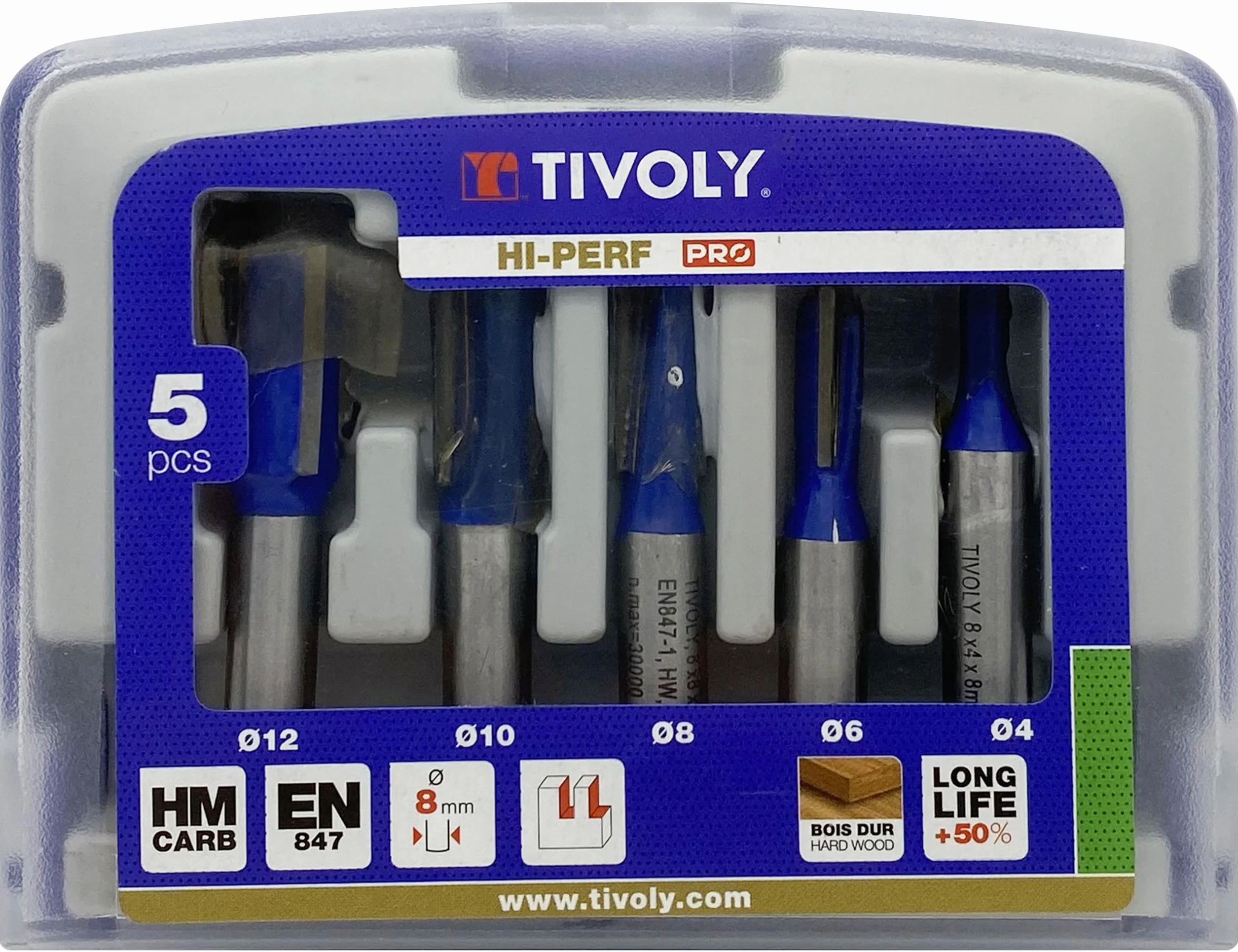 tivoly xt606470001 frezarka górnowrzecionowa prawa, szary, zestaw 5-częściowy