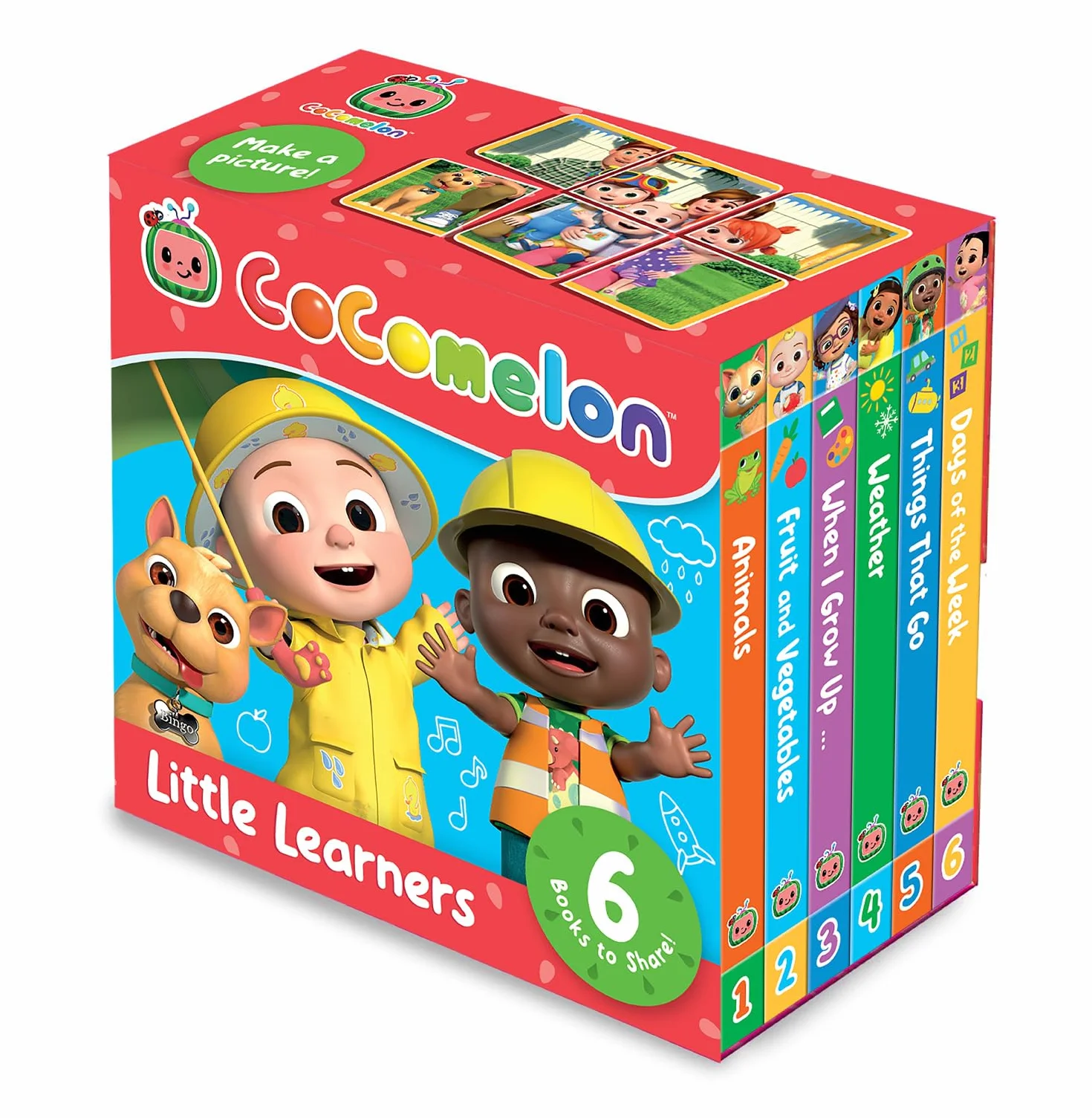CoComelon Little Learners Pocket Library: 6 new mini board books about first experiences, featuring JJ and his friends – perfect for toddlers and young children!