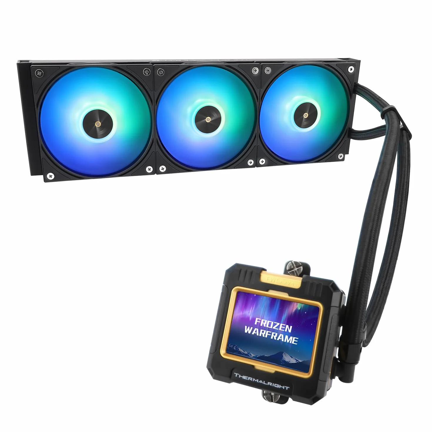 Thermalright FW360 Czarny ARGB CPU AIO Cooler, 360mm chłodzenie wodne, ekran LCD IPS 320x240, dla AM5 LGA1700/1851