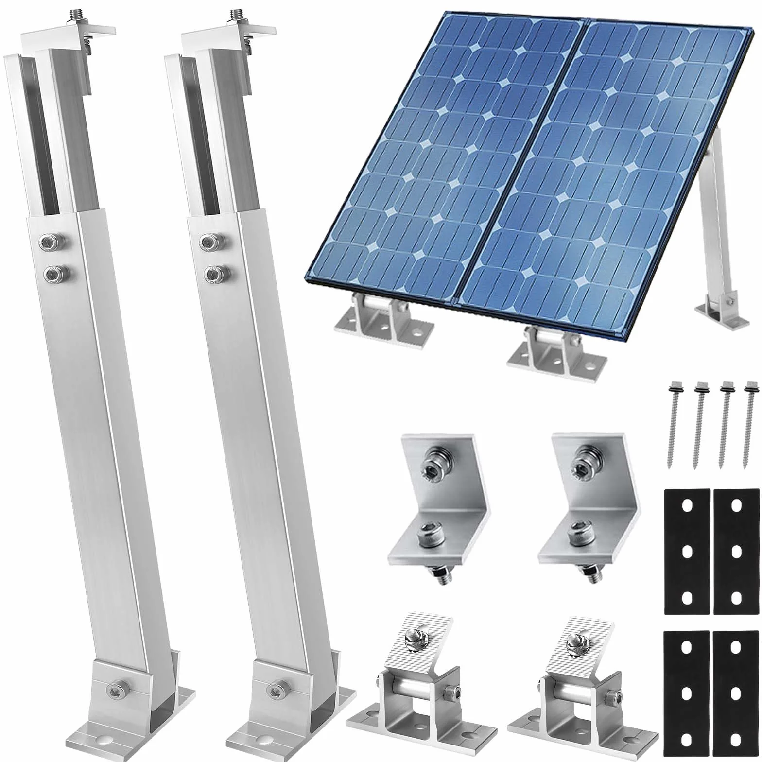 Uchwyt na panel słoneczny, aluminiowy uchwyt na panel słoneczny regulowany kąt 15°–30° (TYN1-ROMF54)