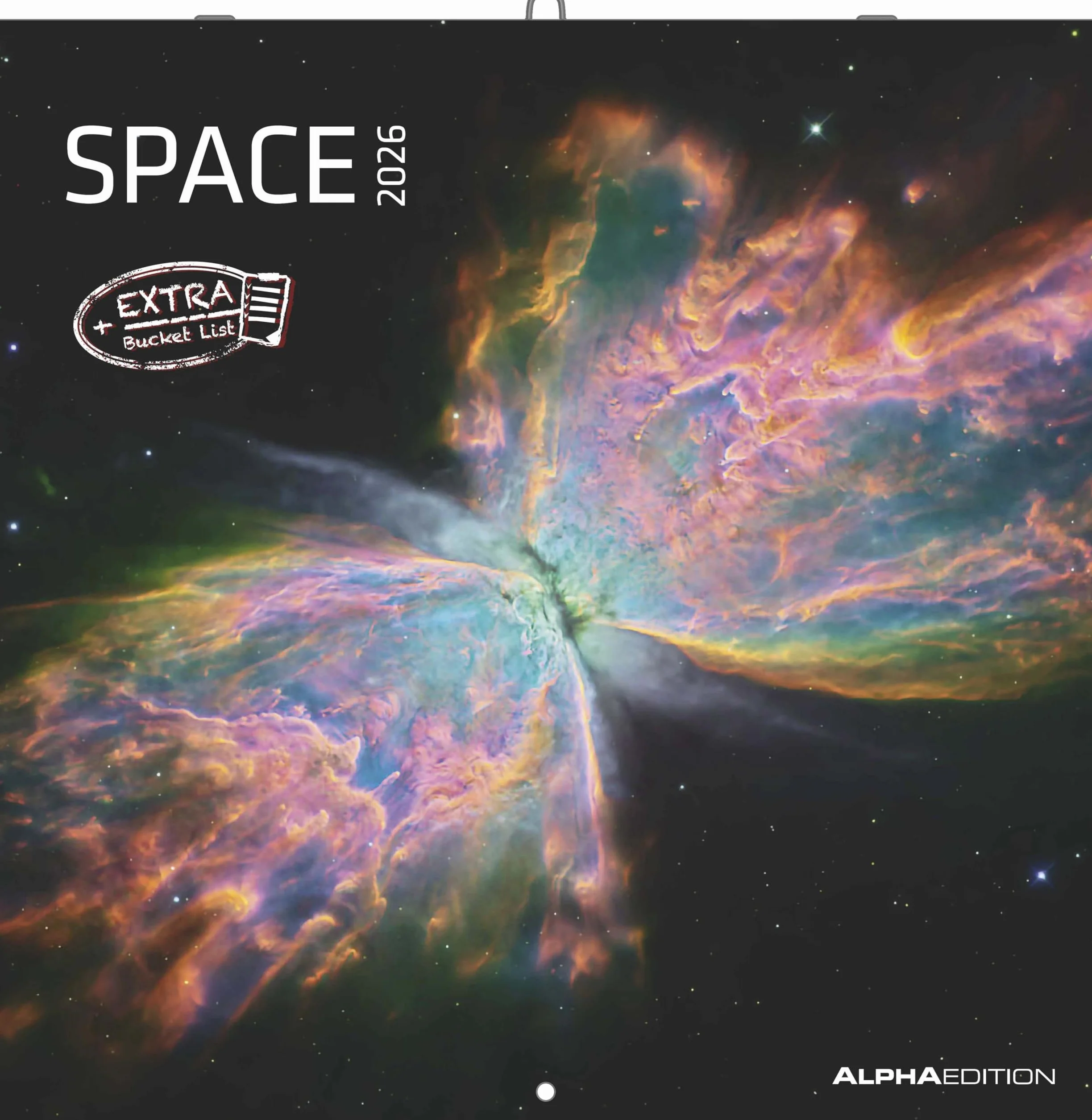 Alpha Edition - Space 2026 – Broschürenkalender 30×30 cm (30×60 geöffnet) mit Notizbereich, faszinierender Weltraum-Wandkalender & Bildkalender, idealer Wandplaner für Astronomie- & Sternenfans