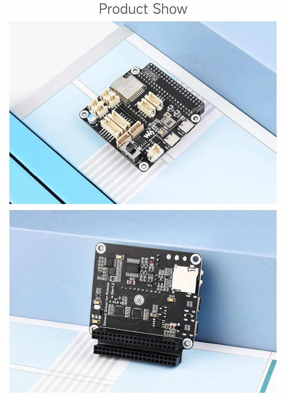 Waveshare General Driver Board for Robots, with Multi-Function Expansion Interfaces, Supports WiFi/ESP-NOW Communications, Compatible With Raspberry Pi/Jetson Nano, ESP32-WROOM-32, ESP32 Dev Board