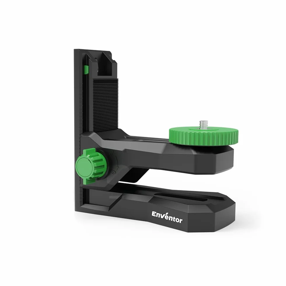 Enventor Laser Level Wall Mount - Magnetic Adjustable Bracket, 360° Rotating Base with Height Lock, 1/4" & 5/8" Threads for Mounting on Wall, Metal or Tripod