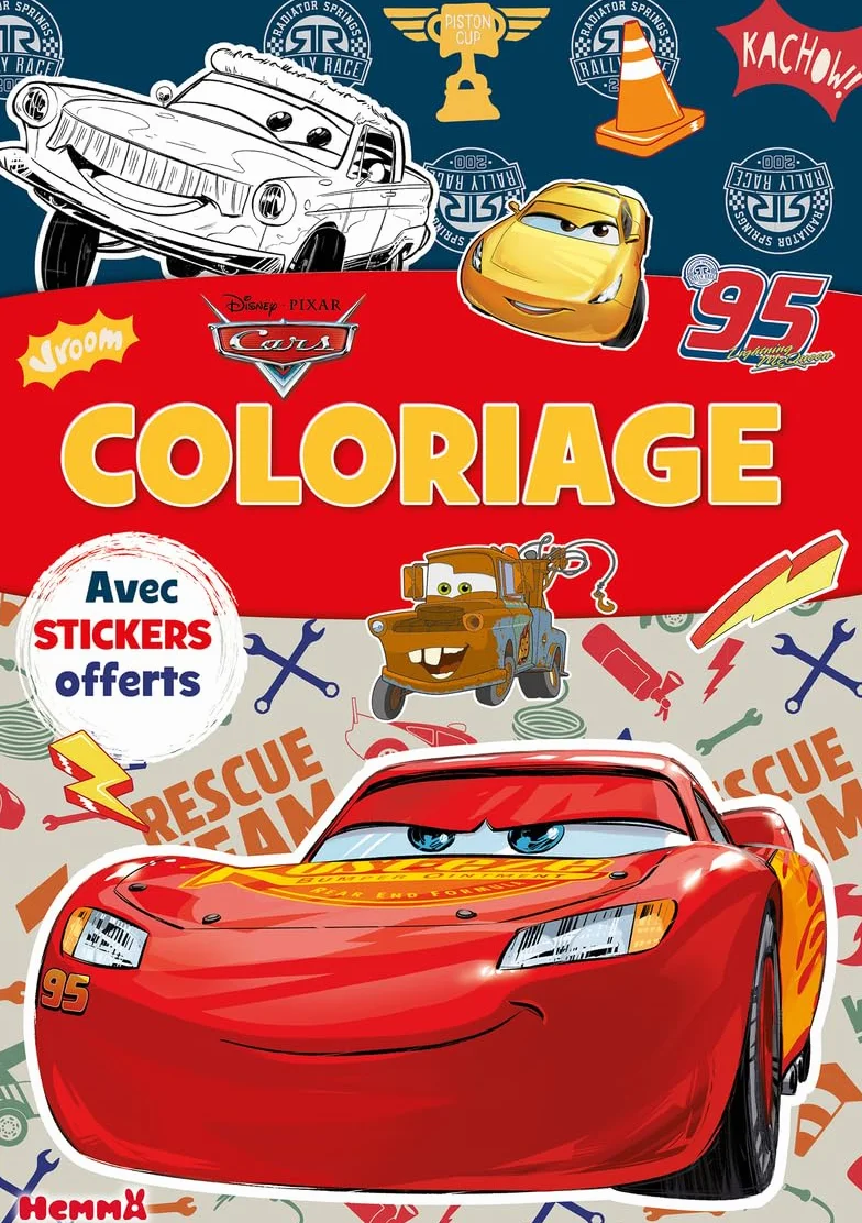 Disney Pixar Cars - Coloriage avec stickers offerts - Livre coloriage 4 ans - Livre coloriage Cars - Livre coloriage Disney