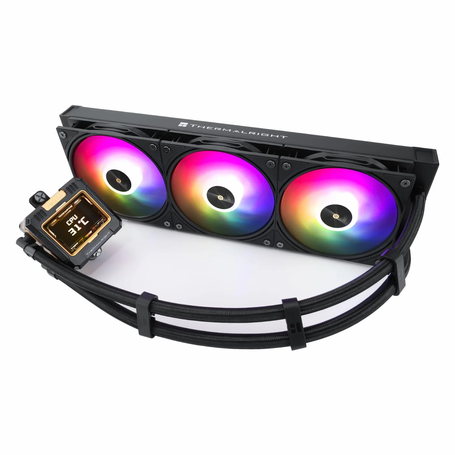 Thermalright FW360 Czarny ARGB CPU AIO Cooler, 360mm chłodzenie wodne, ekran LCD IPS 320x240, dla AM5 LGA1700/1851