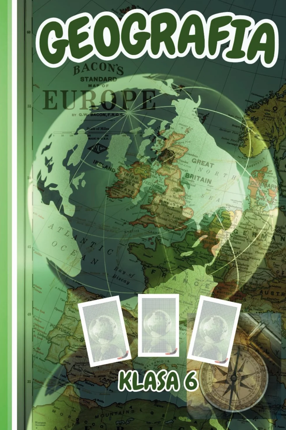 Zeszyt do Geografii dla Klasy 6 z Kolorowanką: Kontynenty, Mapy Konturowe, Quizy i Notatki: Idealne narzędzie edukacyjne do nauki geografii w szkole i w domu, z ćwiczeniami i miejscem na notatki!