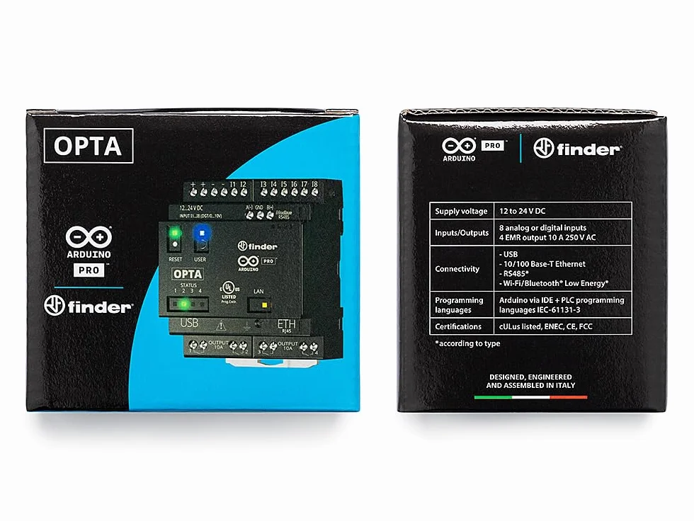 Arduino Opta RS485 [AFX00001] – przemysłowy kontroler IoT z komunikacją RS485, cyfrowym wejściem/wyjściem, wejściami analogowymi i obsługą Modbus do automatyzacji i sterowania