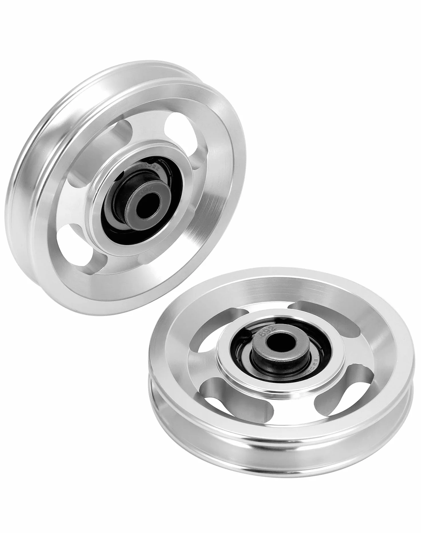 QWORK Koło pasowe 95 mm, stop aluminium, 300 kg, 4 szt