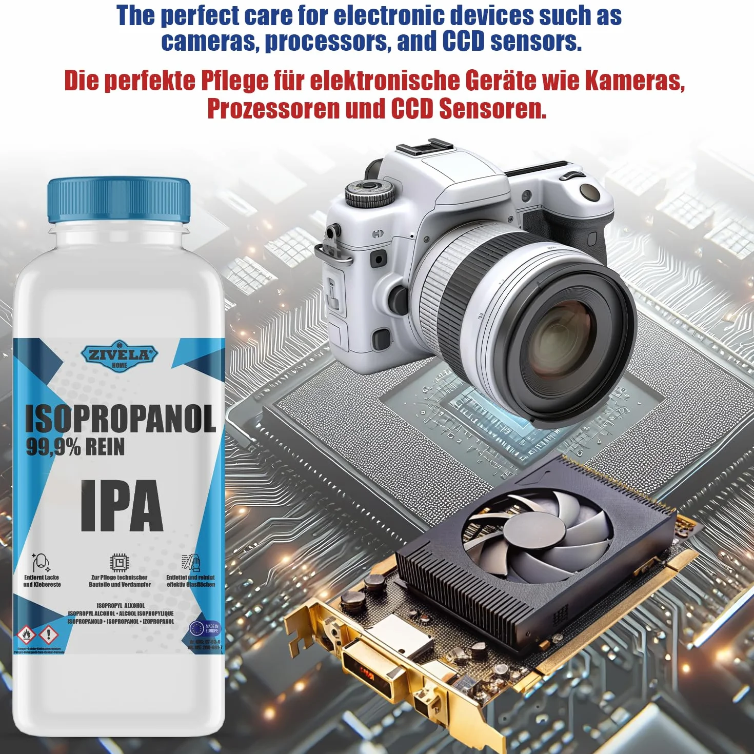 Izopropanol 99,9% | 10L izopropanolu | IPA 10L | Izopropanol do gospodarstwa domowego i elektroniki | IPA do soczewek i ekranów