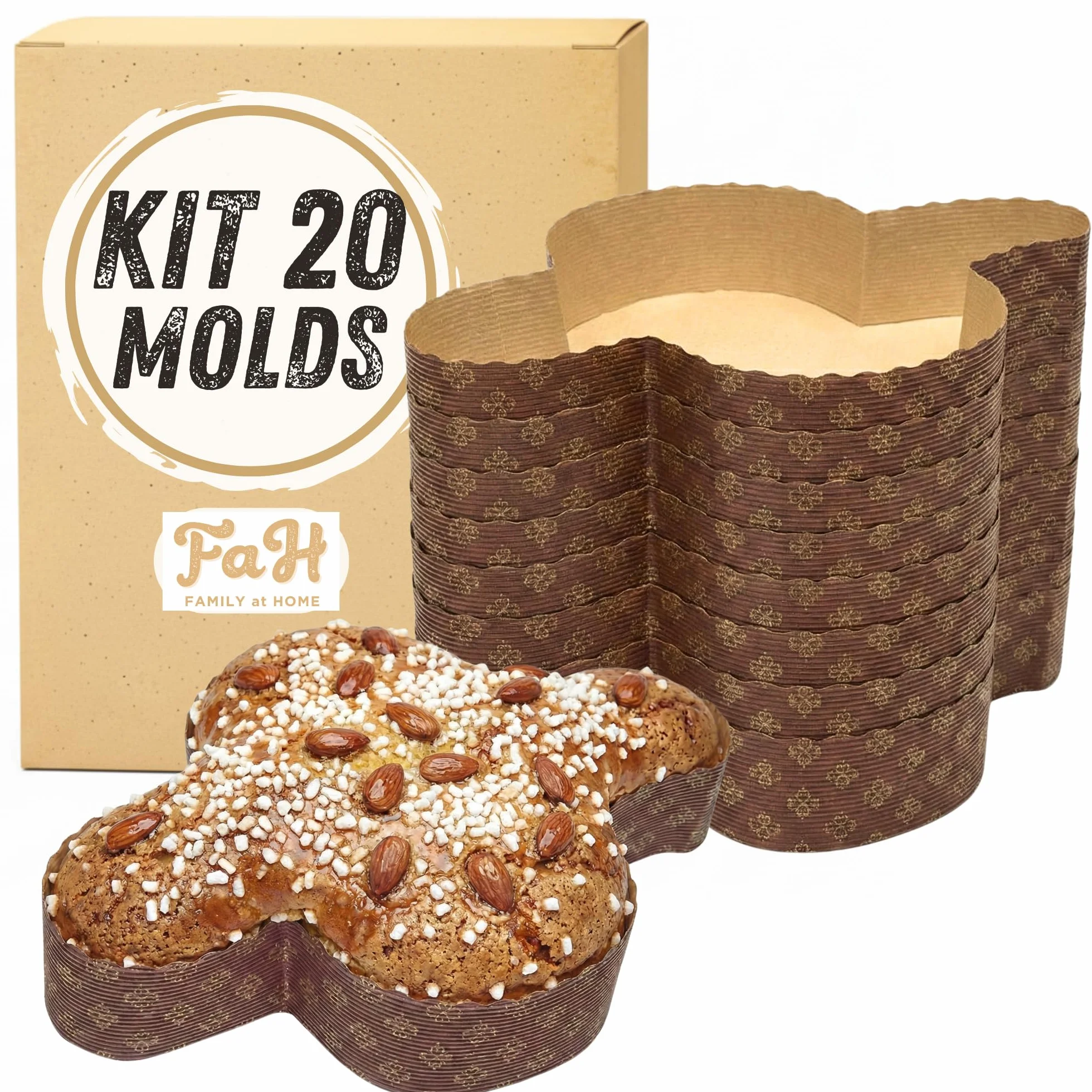 FAH - Formy do gołębia (20 sztuk - 1 kg) - Kształty/formy do gołąb z czystego papieru celulozowego w mikrofali idealne do użytku w piecu, jednorazowe o wysokiej gęstości, odporne na ciepło 200°C