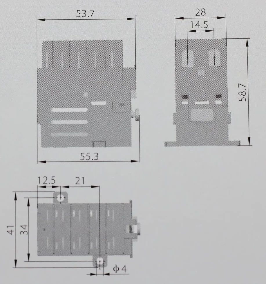 Stycznik silnika (przekaźnik) KEDU JD3/JD4 z 4 stykami NO 230 V lub 400 V, 50 Hz, 10 pinów