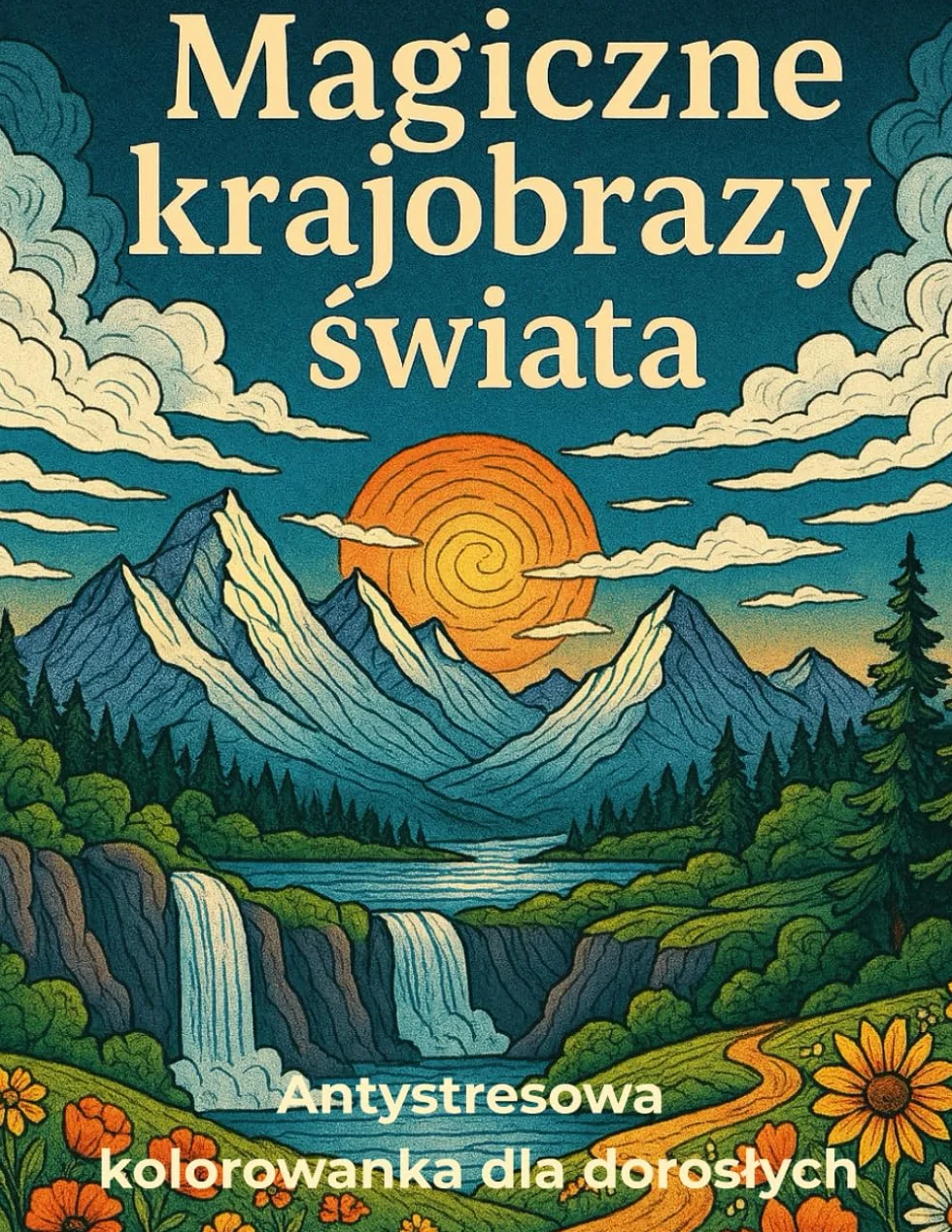 Magiczne krajobrazy świata: Antystresowa kolorowanka dla dorosłych
