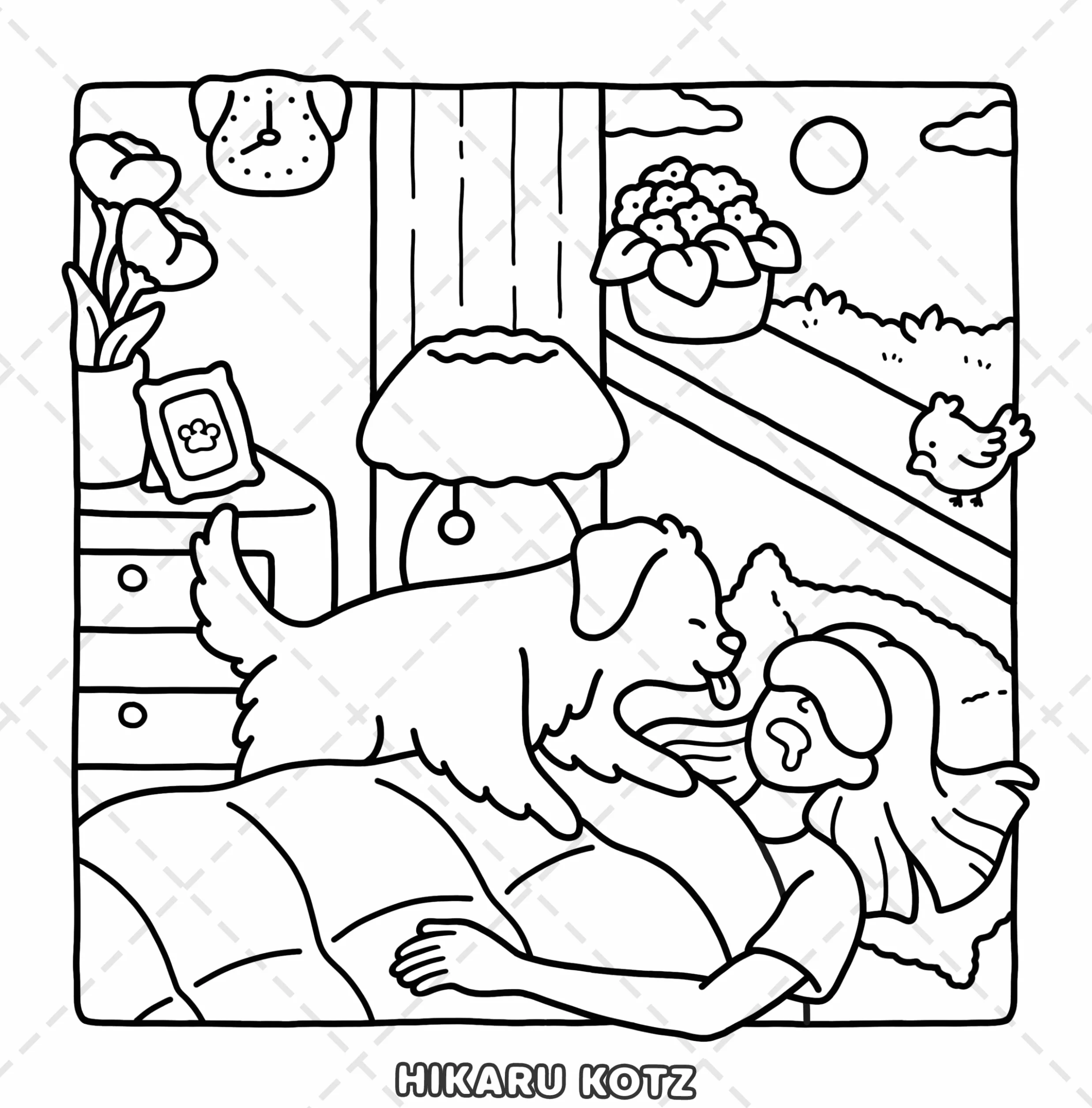 Dog Moments: Puppy Life Coloring Book for Adults and Teens