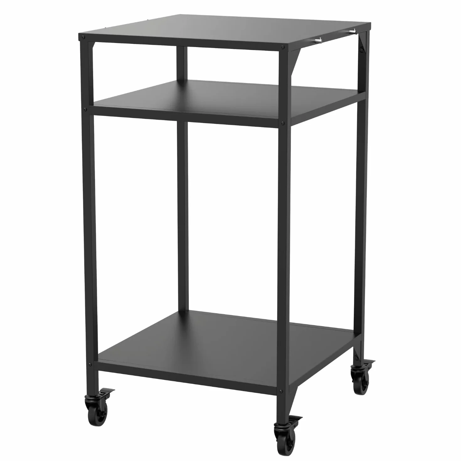 cozze® Wysoki stół kuchenny do użytku na zewnątrz, np. do pieca do pizzy | gł. 60 cm, wys. 110 cm, otwarty, czarny