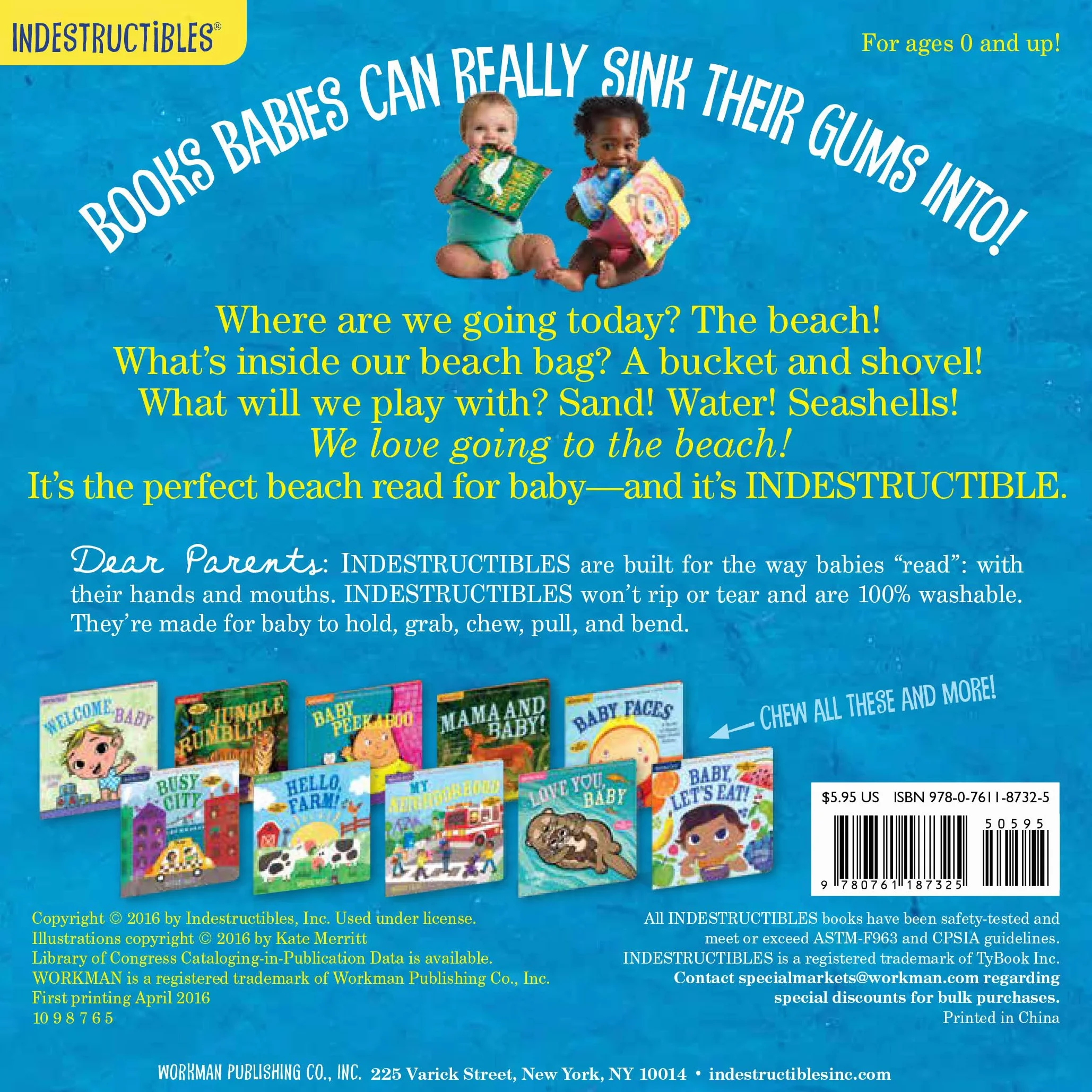 Indestructibles: Beach Baby: Chew Proof · Rip Proof · Nontoxic · 100% Washable (Book for Babies, Newborn Books, Safe to Chew)