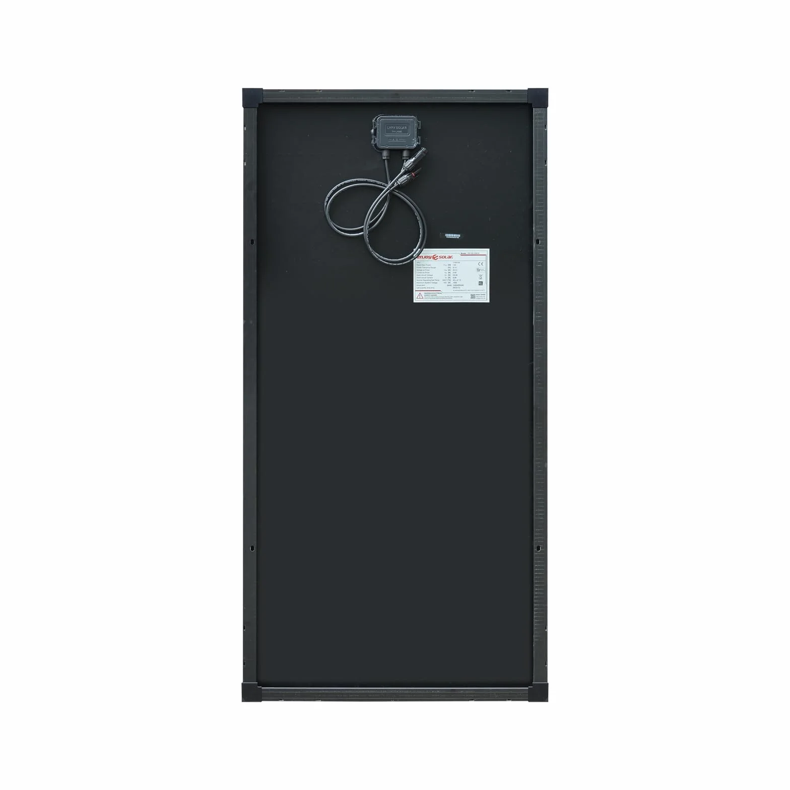 enjoy solar® Panel słoneczny monokrystaliczny z technologią HPBC – 25% wysoka wydajność, ogniwa 182mm, Full Black, idealny do kampera, balkonowej, do domku ogrodowego i na łódź (150W, 12V)