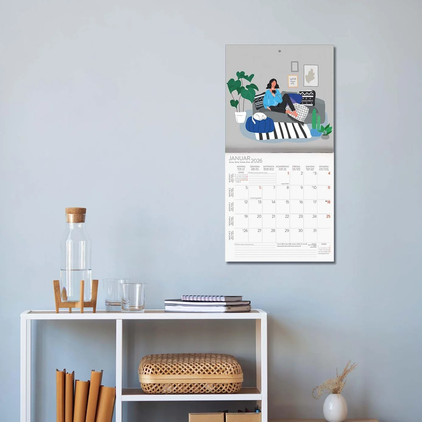 Kaffee? - Läuft bei mir! 2026: Broschürenkalender mit Ferienterminen. 30 x 30 cm - Wandkalender