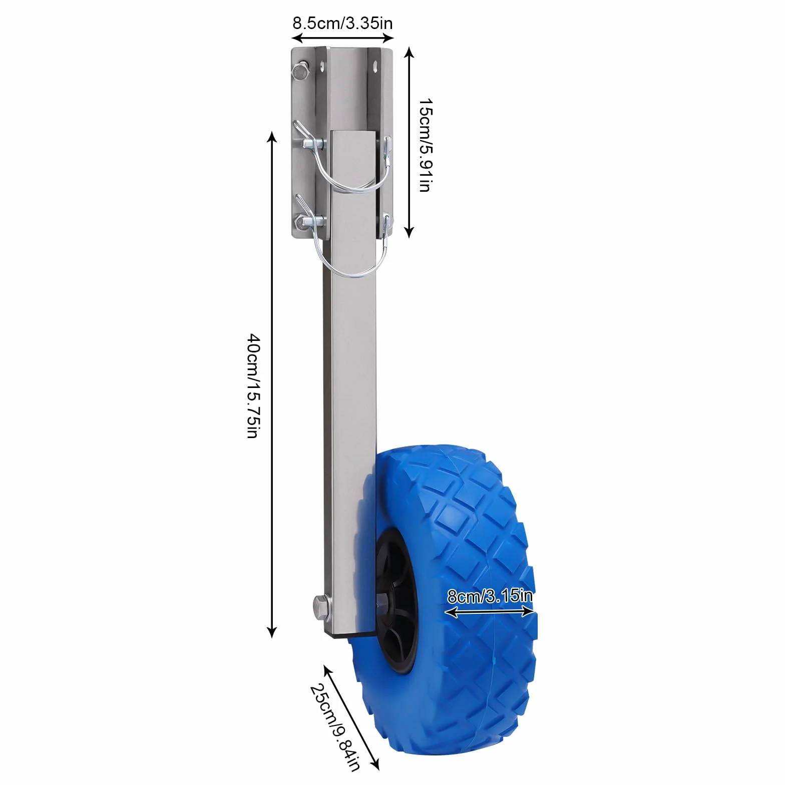 Slivorder ponton 150 kg, 15 x 8,5 cm, koła transportowe ze stali nierdzewnej, tylne koła, zdejmowane koła do łodzi, do wszystkich rodzajów pontonów i przyczep