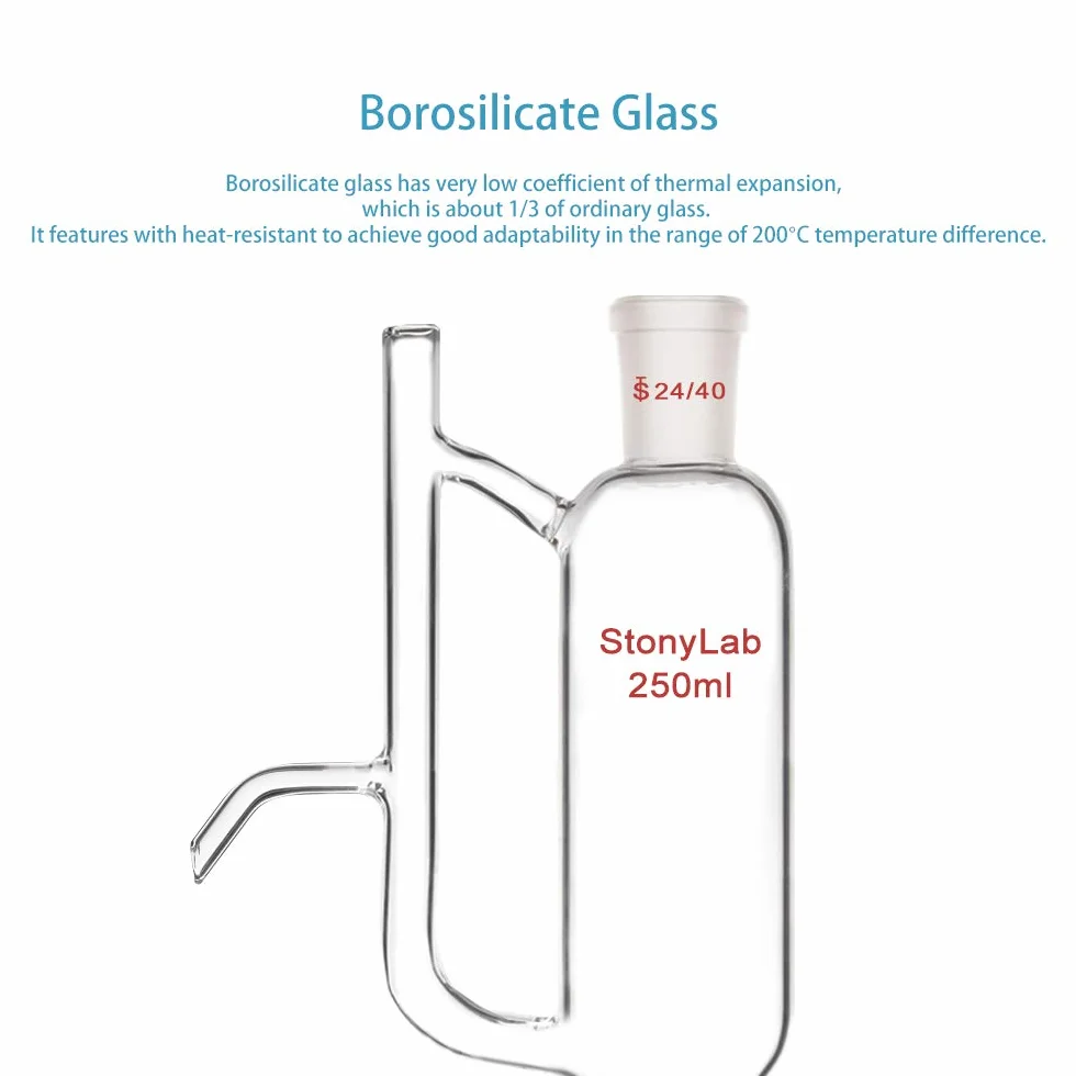 StonyLab Glas Öl Wasser Empfänger Separator 24/40 250 ml Destillation Kit